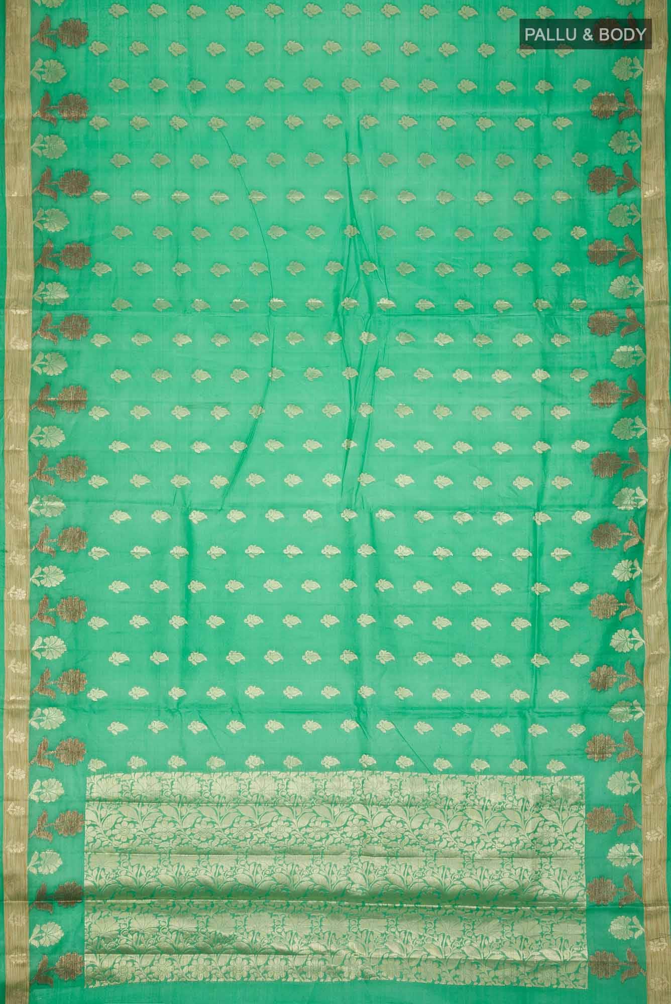 Green Banarasi Tussar Silk Saree