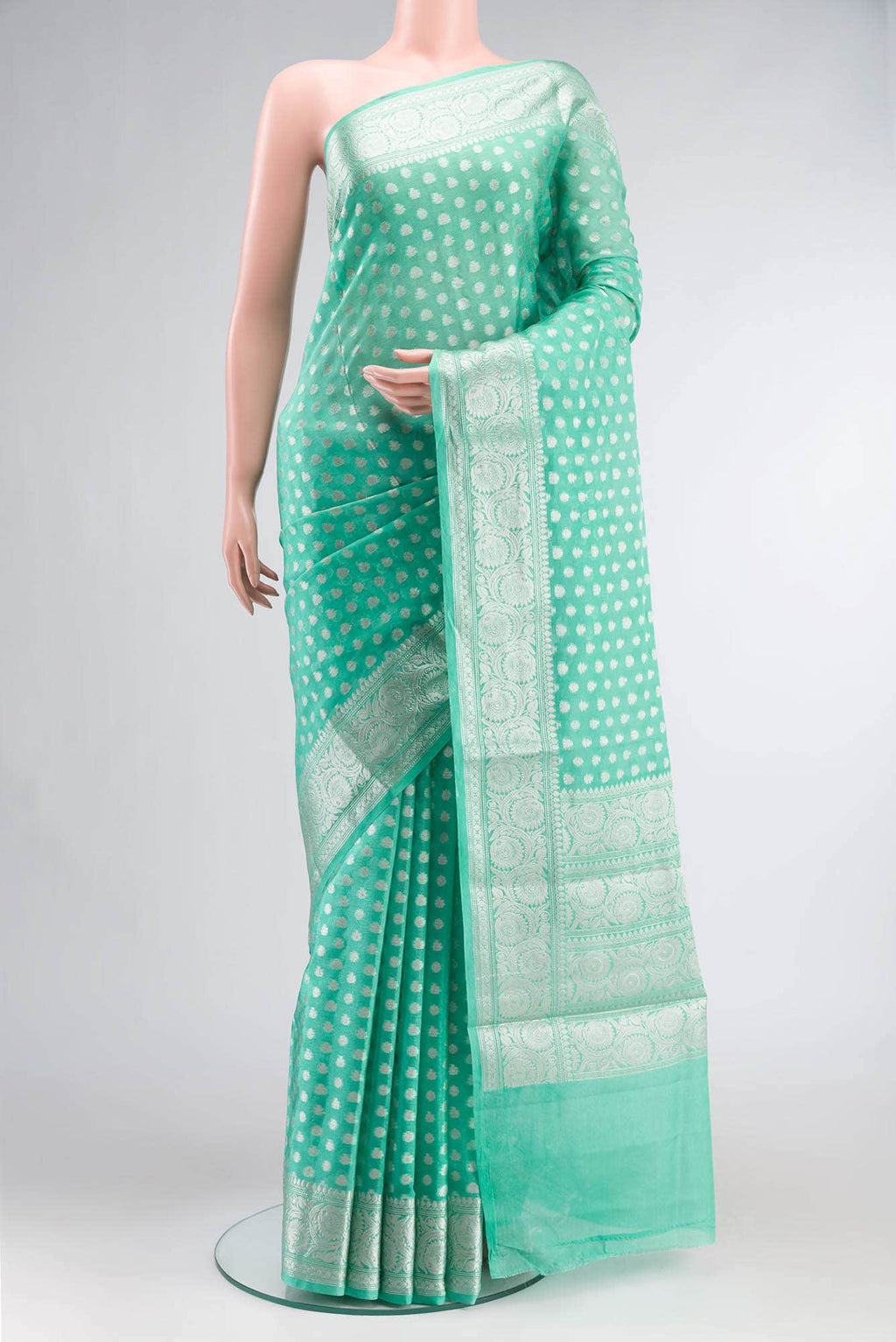 Green Blended Art Silk Saree
