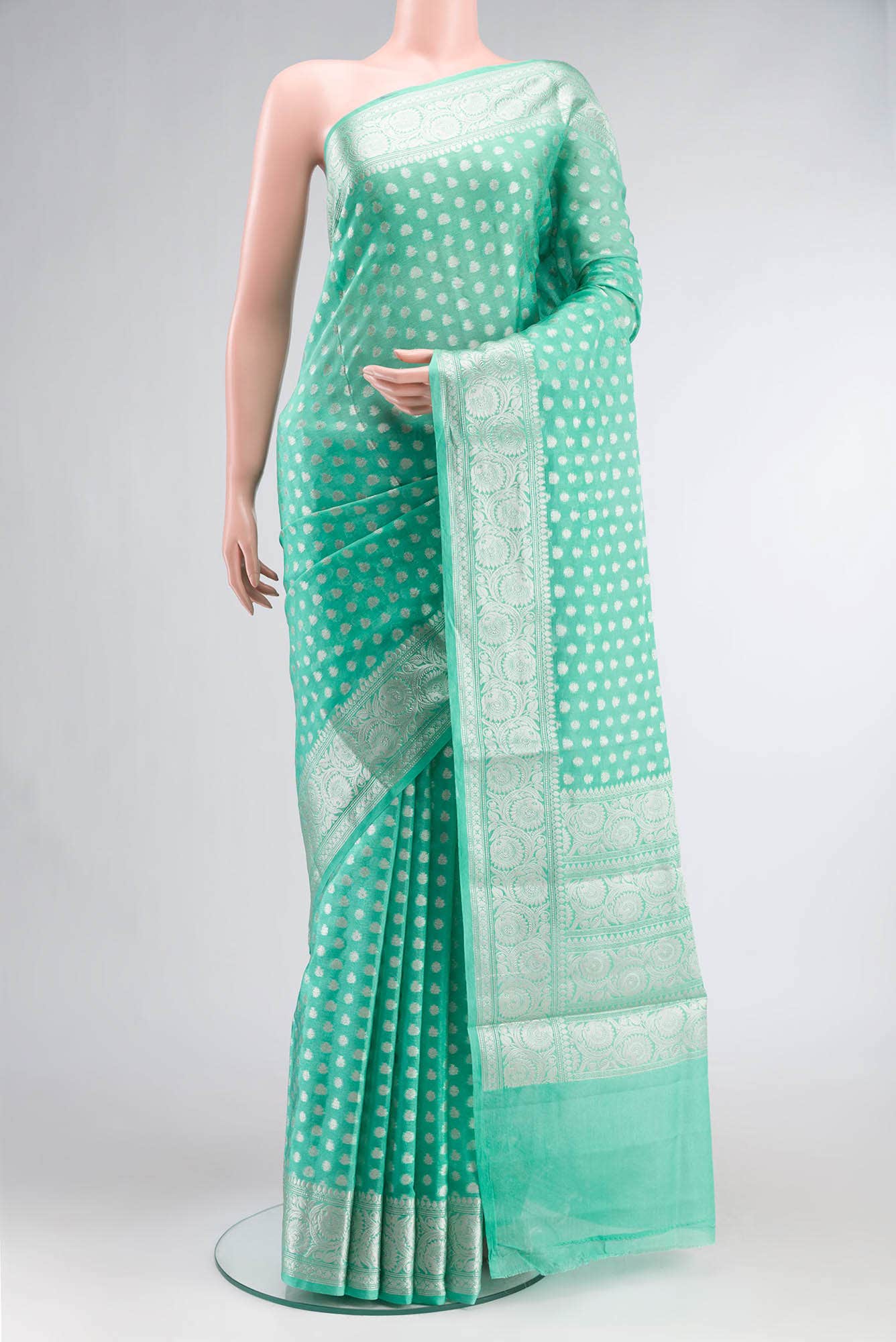 Green Blended Art Silk Saree