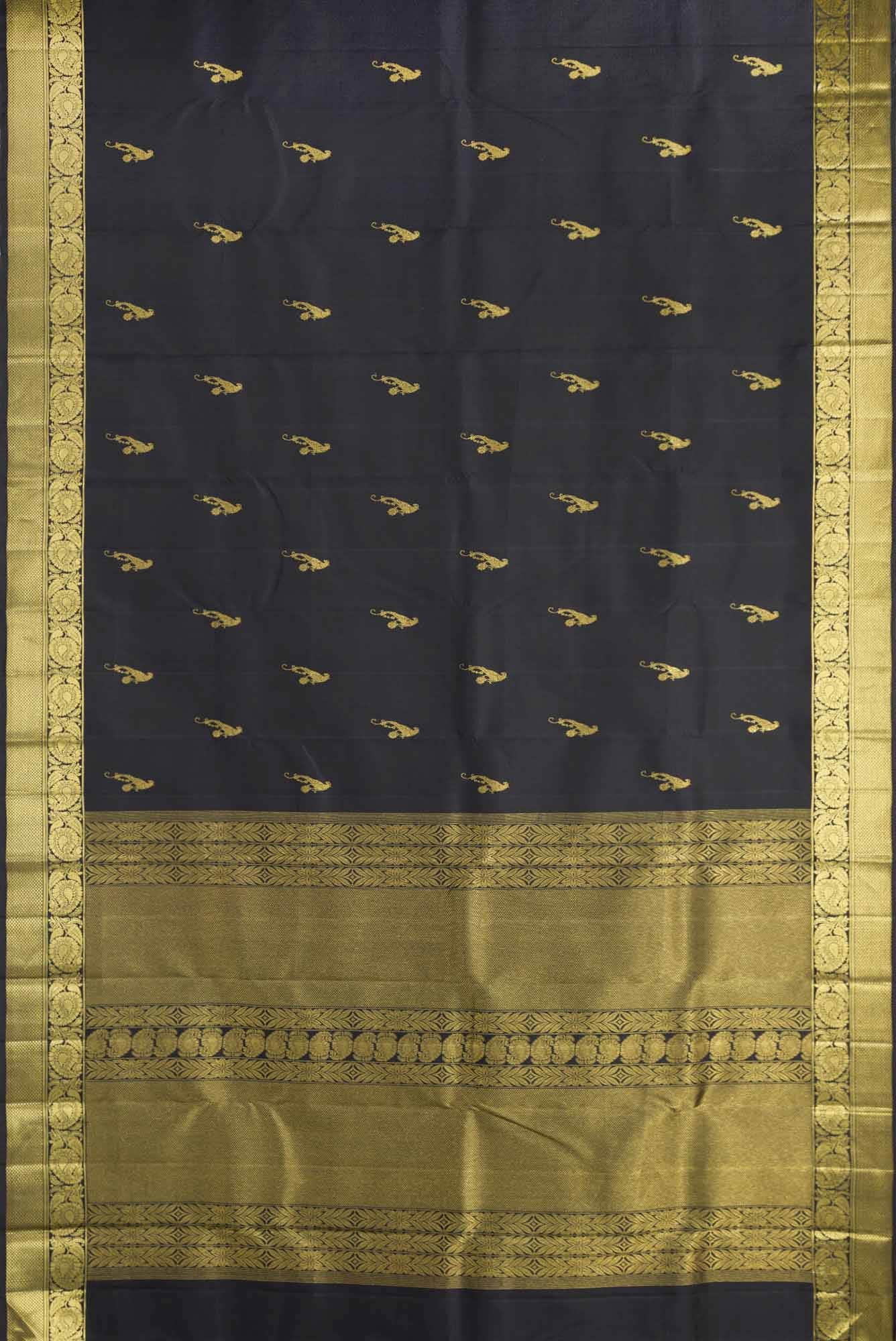 Black Kanchipuram Silk Saree
