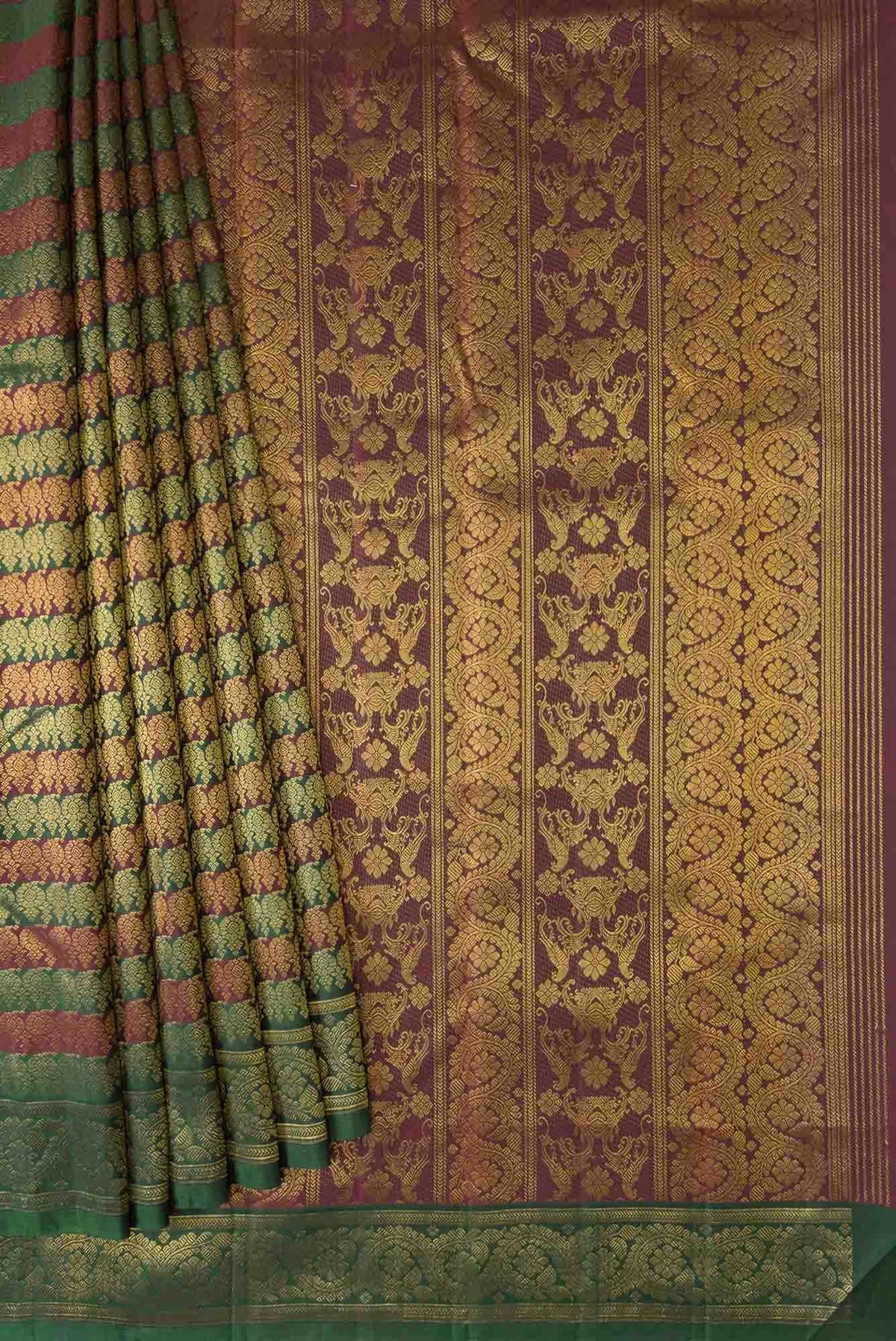 Manga Maalai-Green Kanchipuram Silk Saree