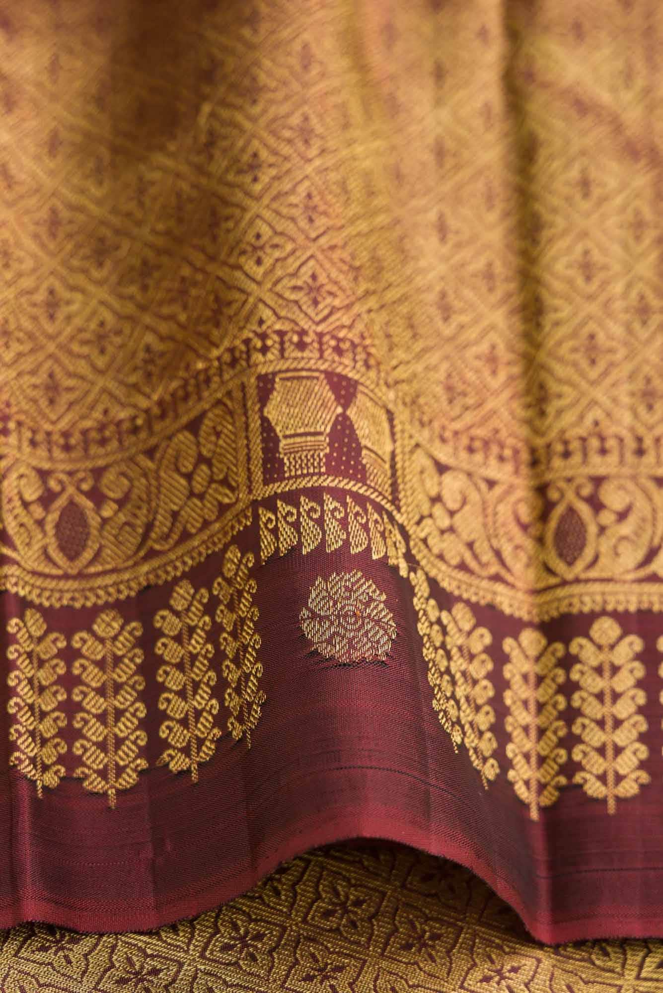 Oli-Blue Kanchipuram Silk Saree