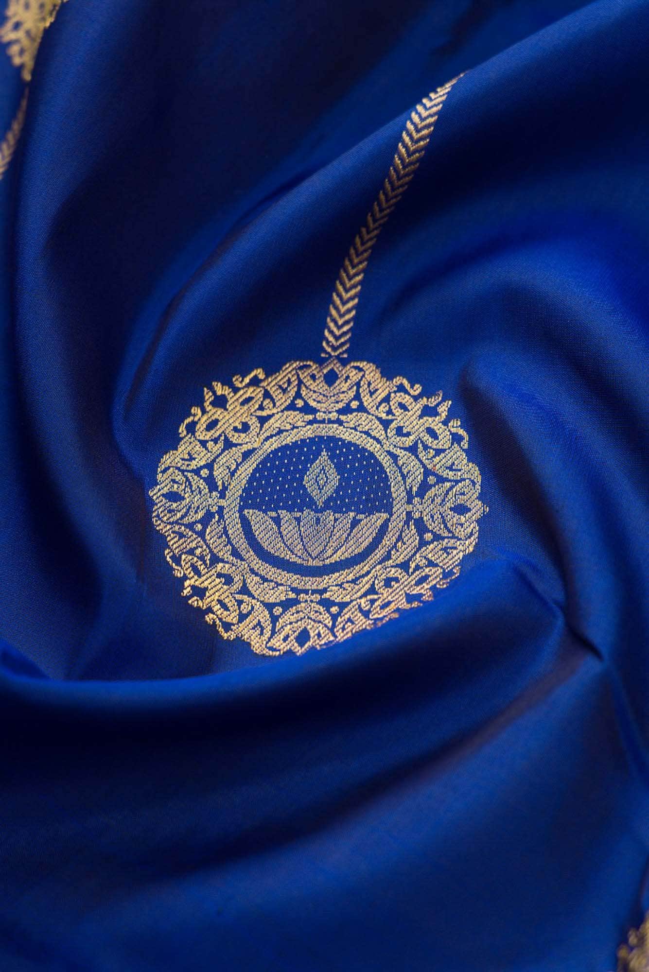 Oli-Blue Kanchipuram Silk Saree