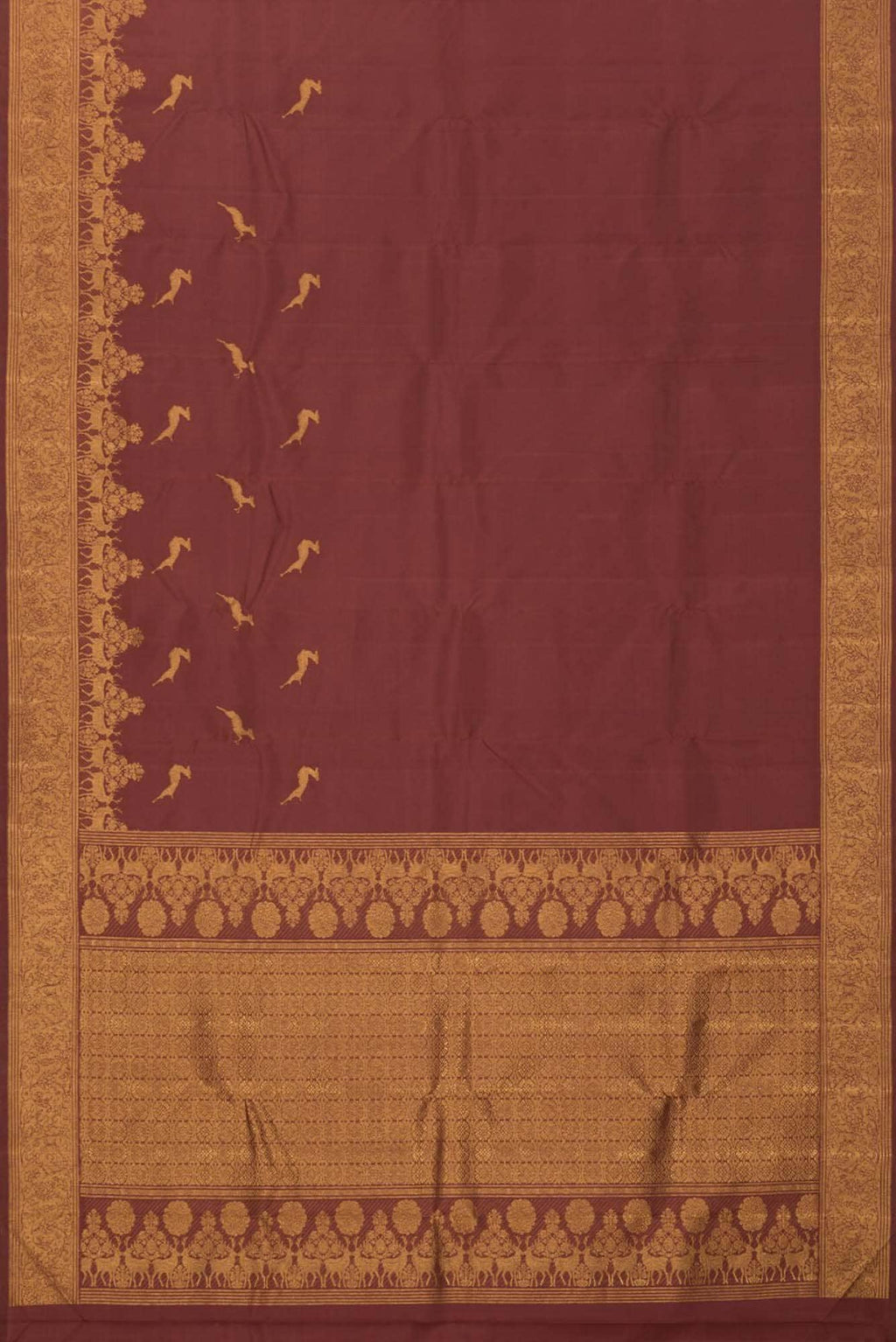 Mrignayani-Rust Kanchipuram Silk Saree