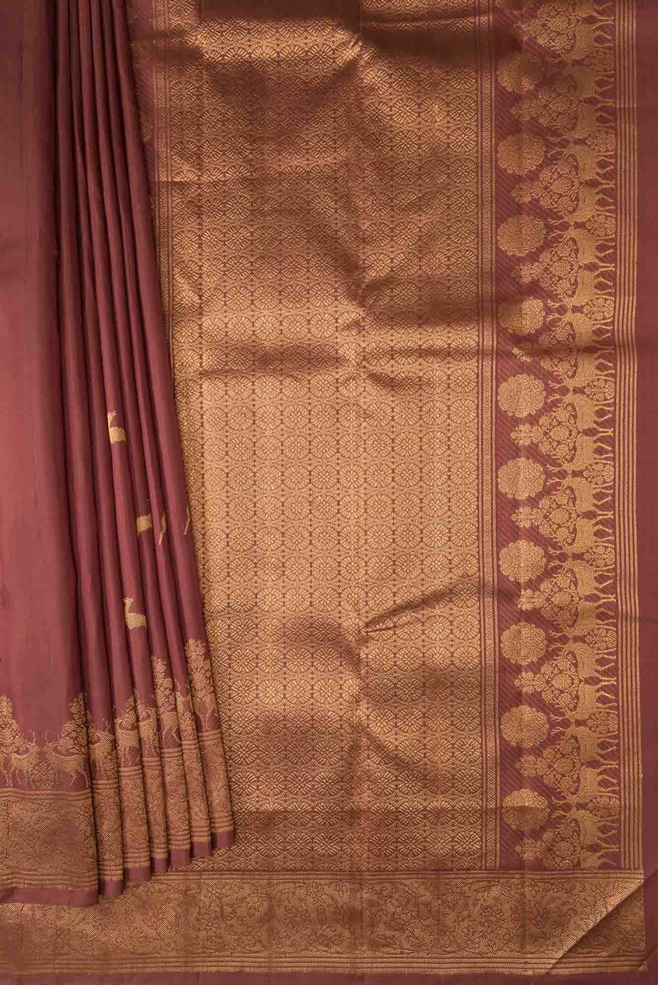 Mrignayani-Rust Kanchipuram Silk Saree