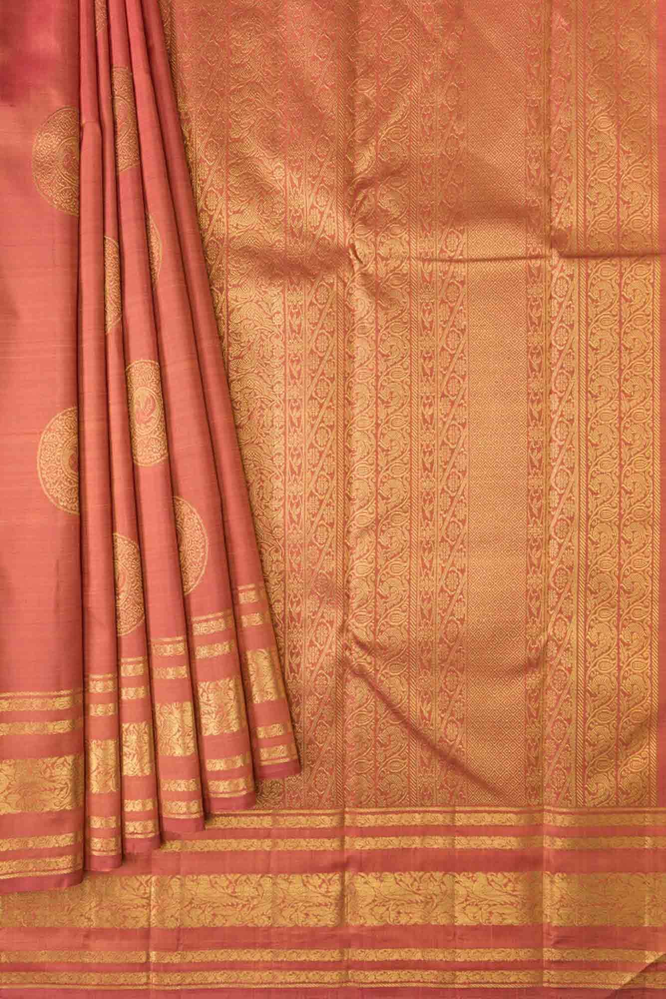 Kili-Orange Kanchipuram Silk Saree