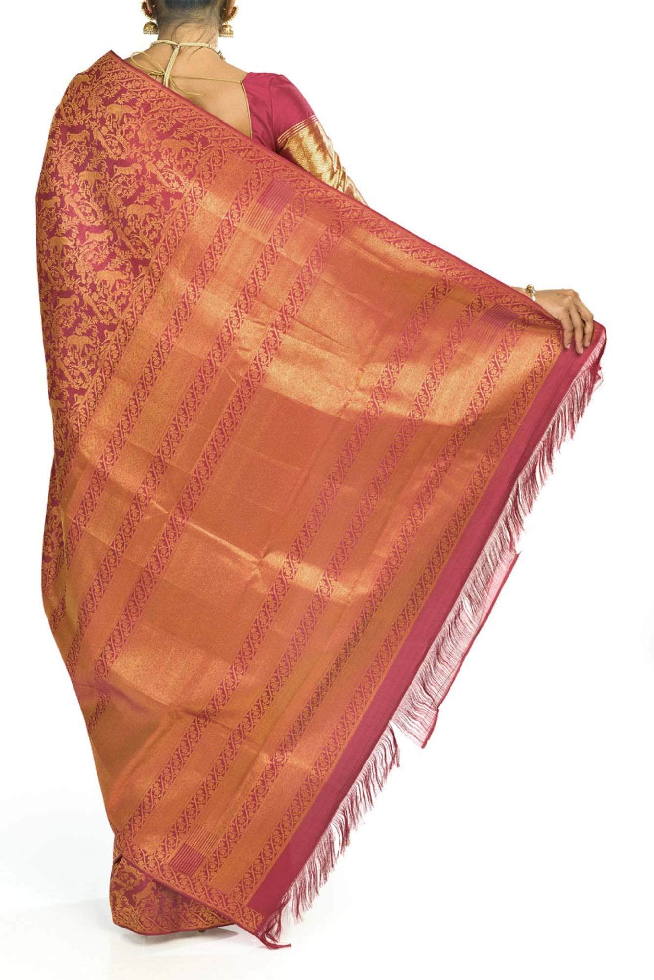 Vanasingaaram-Maroon Kanchipuram Silk Saree