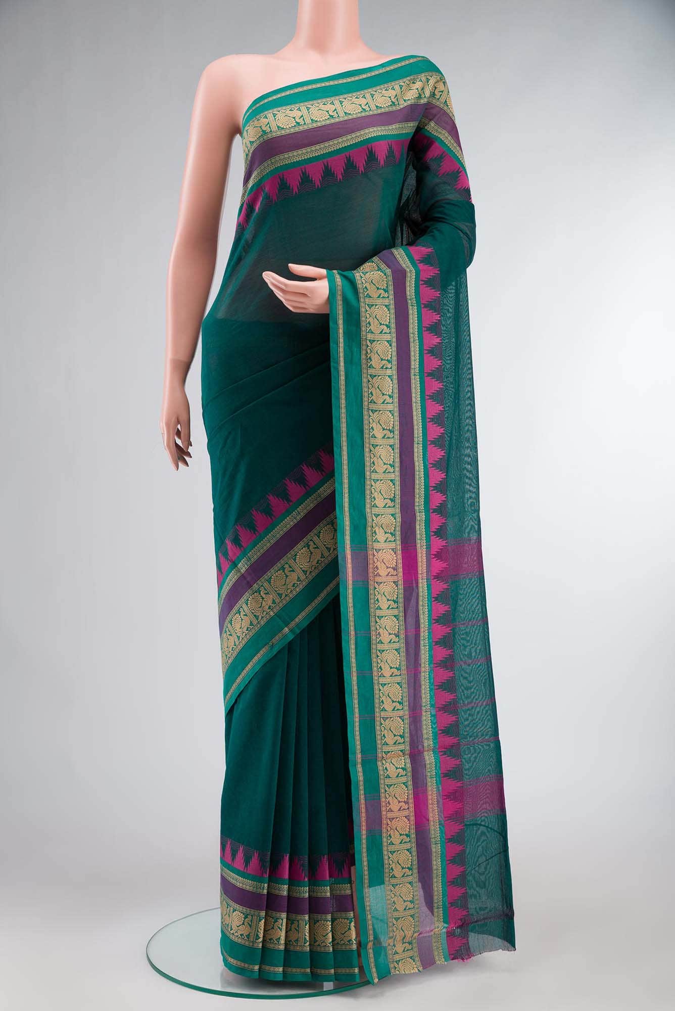 Green Chettinad Cotton Saree