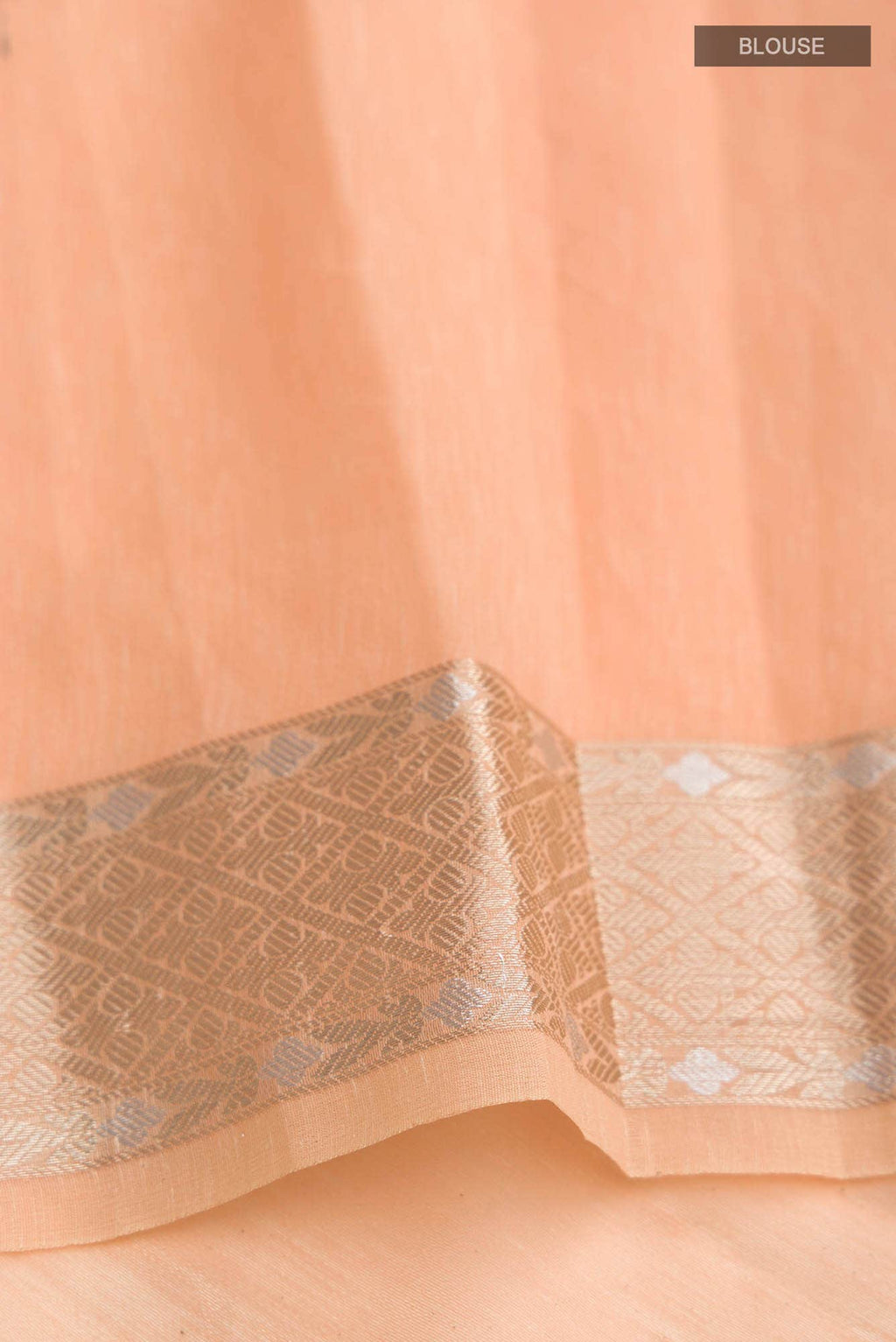 Peach Blended Cotton Saree