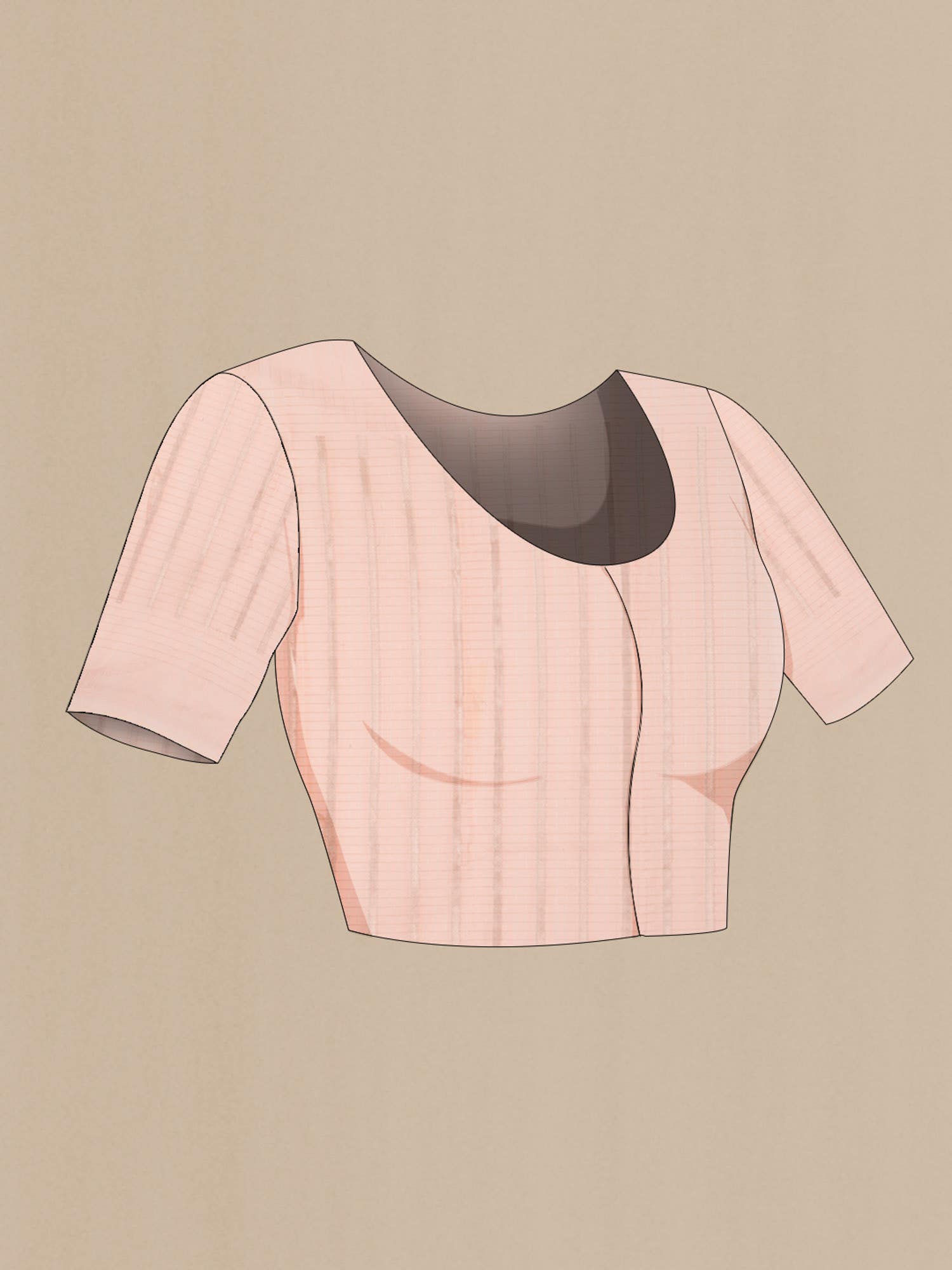 Peach Blended Cotton Saree