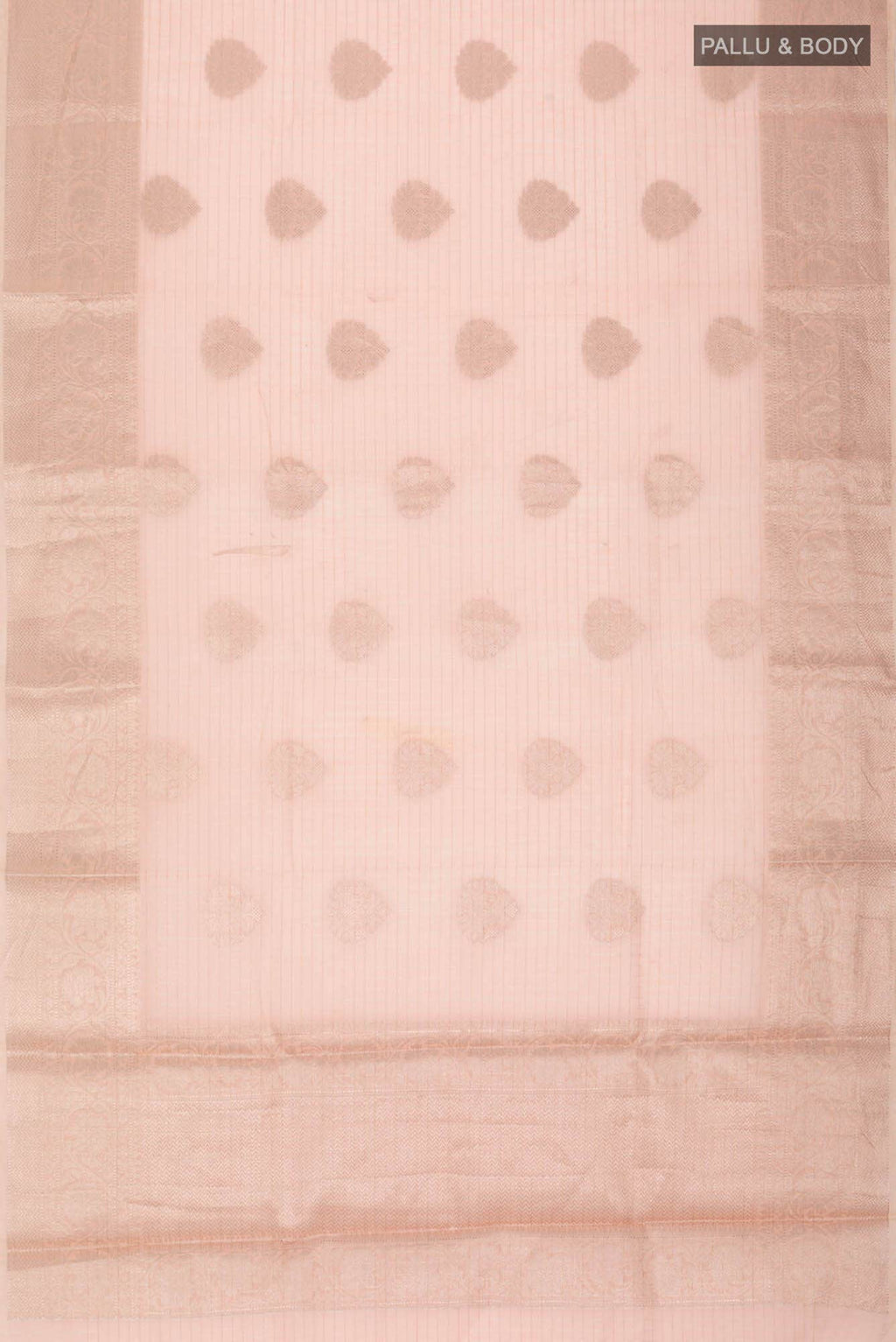 Peach Blended Cotton Saree