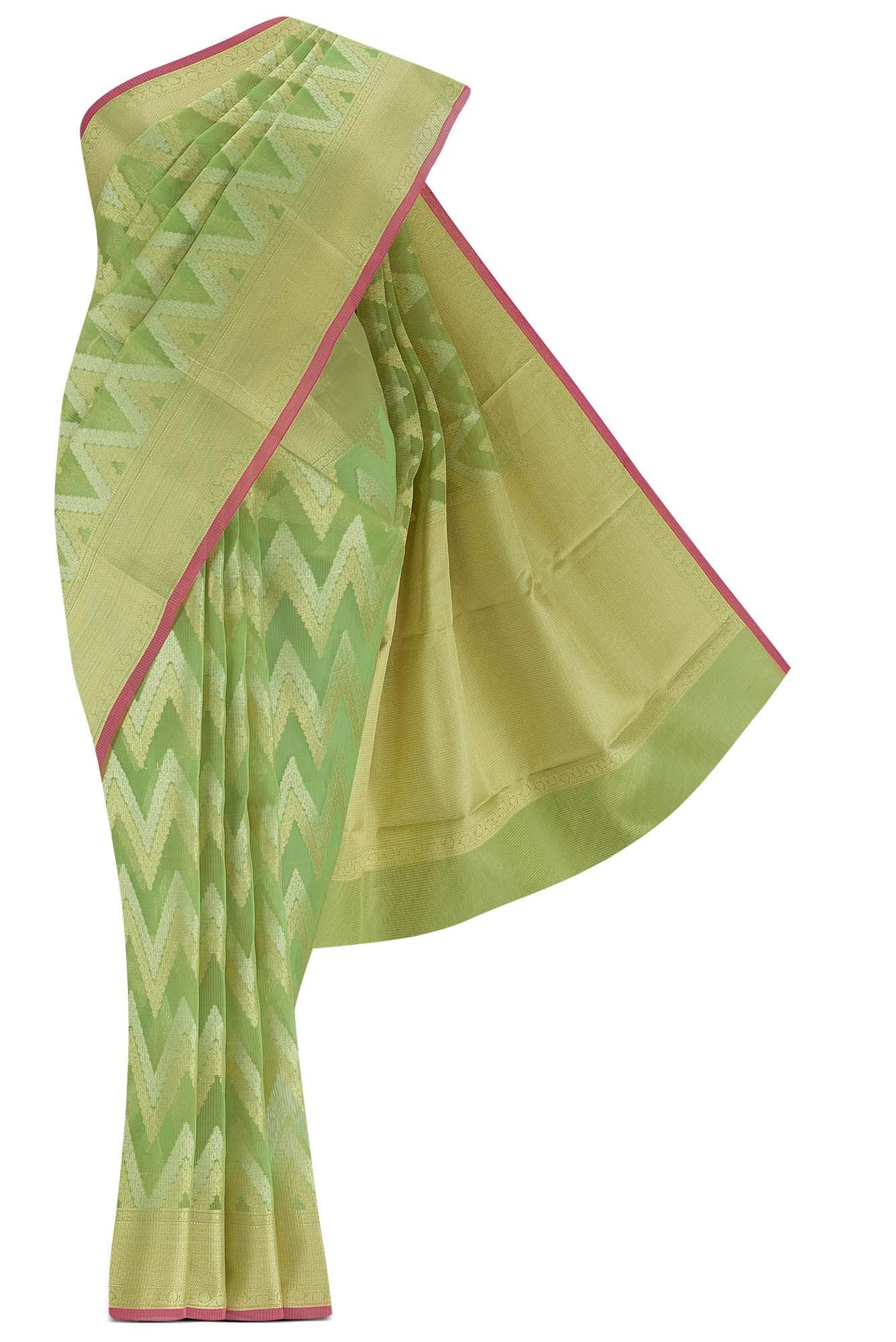 Green Blended Kota Cotton Saree