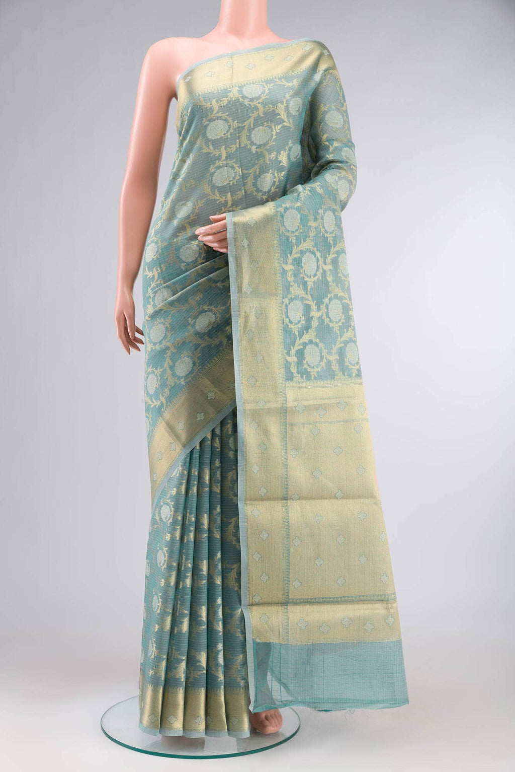 Green Blended Kota Cotton Saree