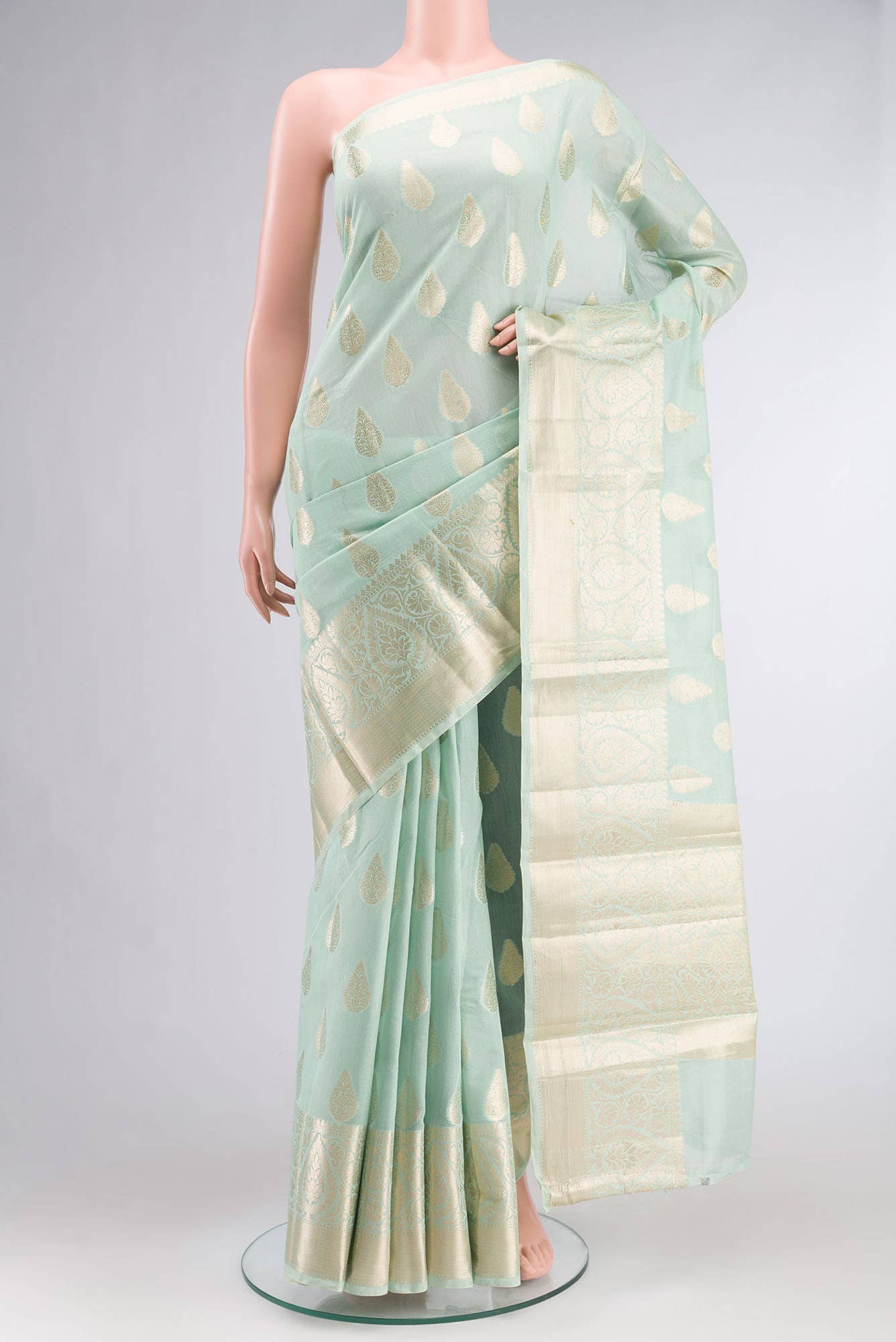 Green Blended Kota Cotton Saree