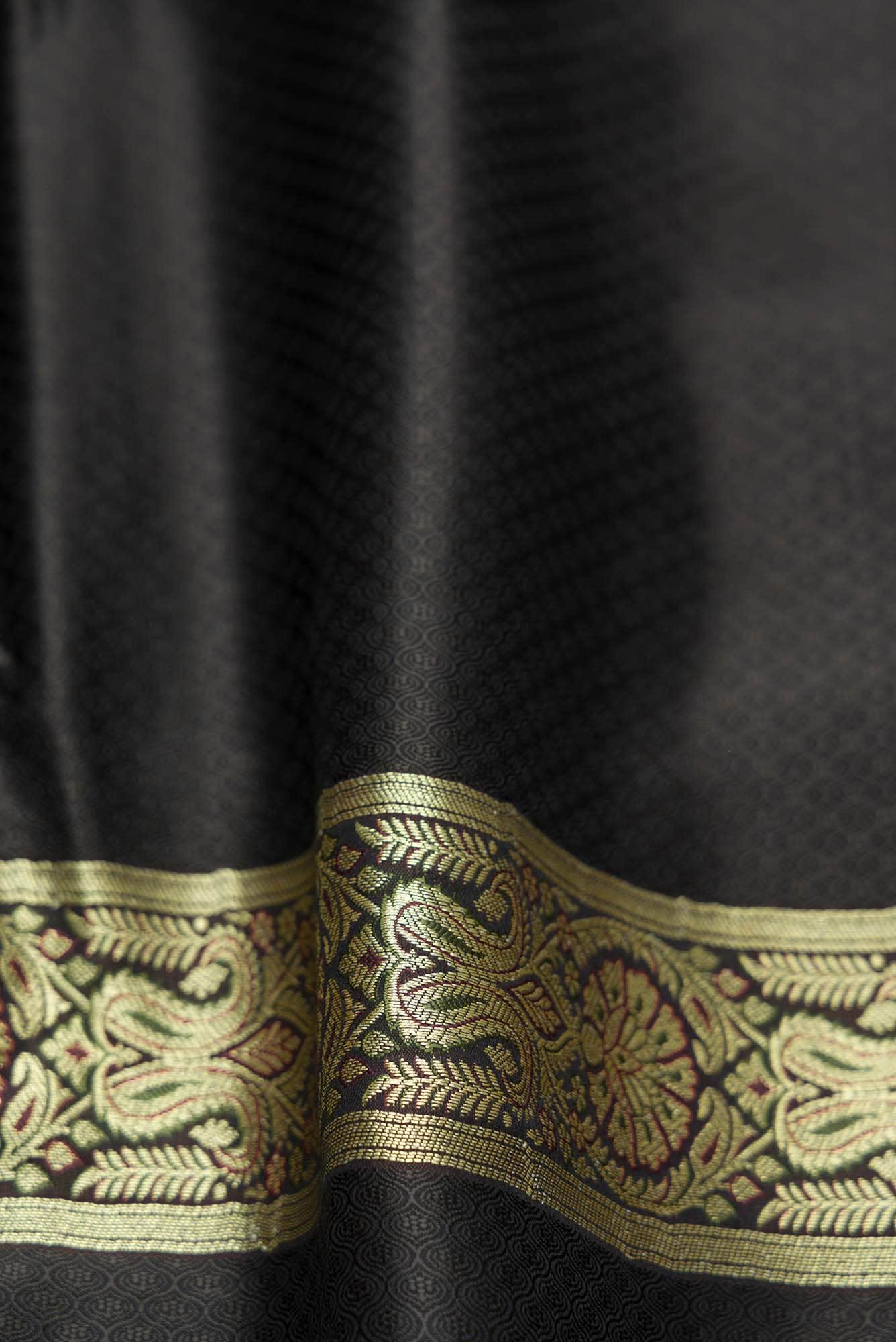 Black Blended Banarasi Silk Saree