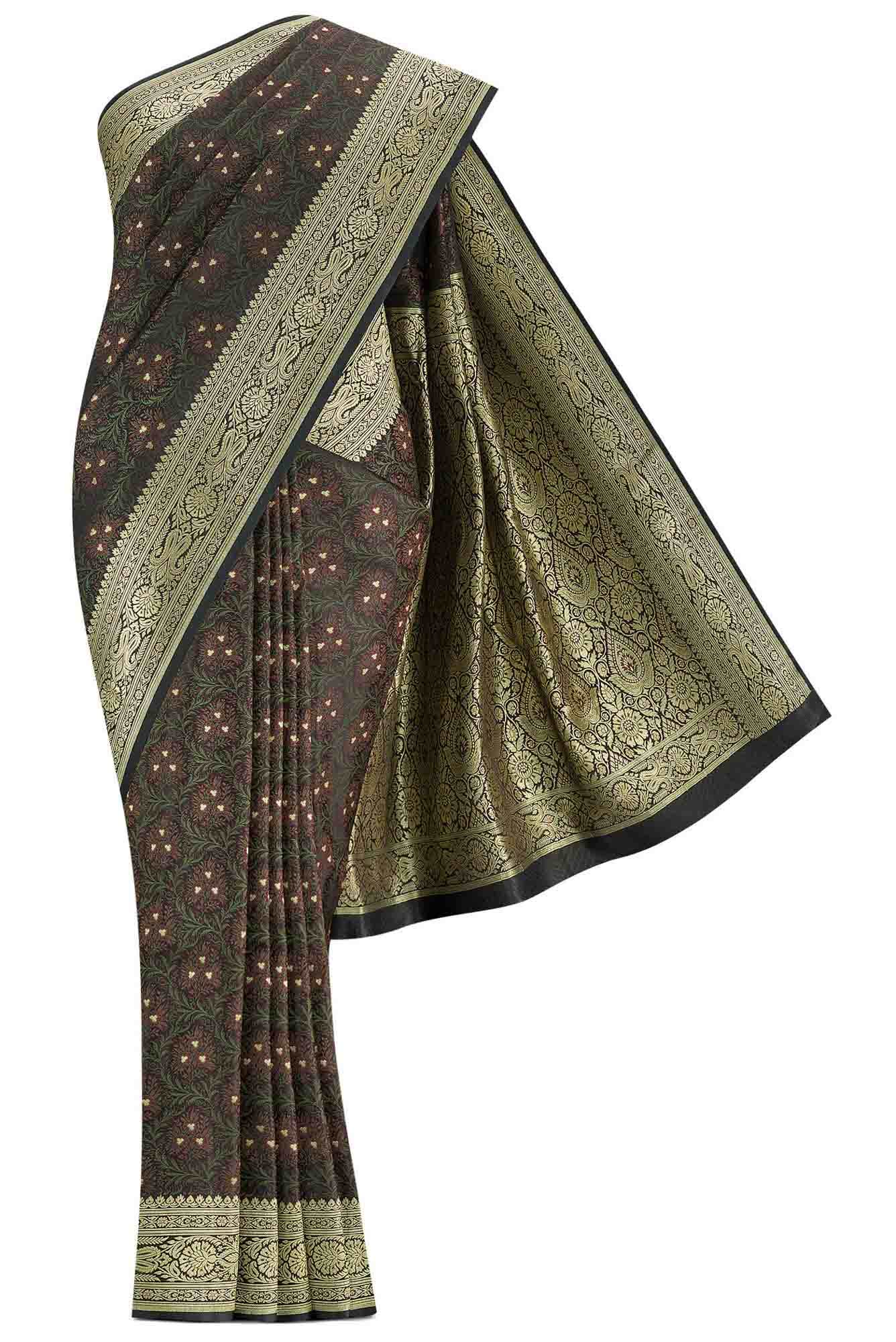 Black Blended Banarasi Silk Saree