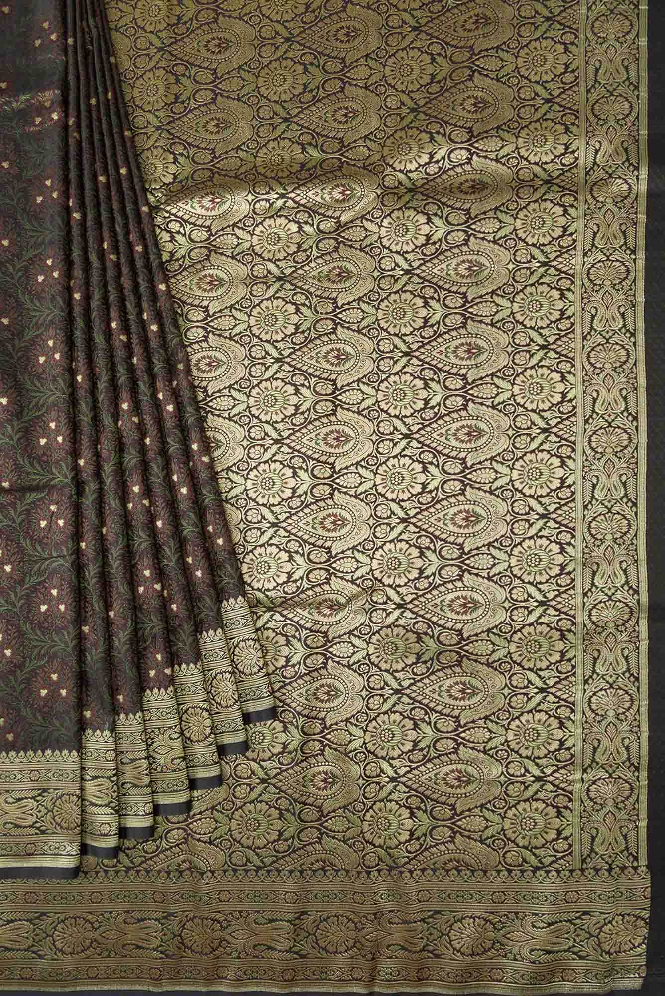 Black Blended Banarasi Silk Saree