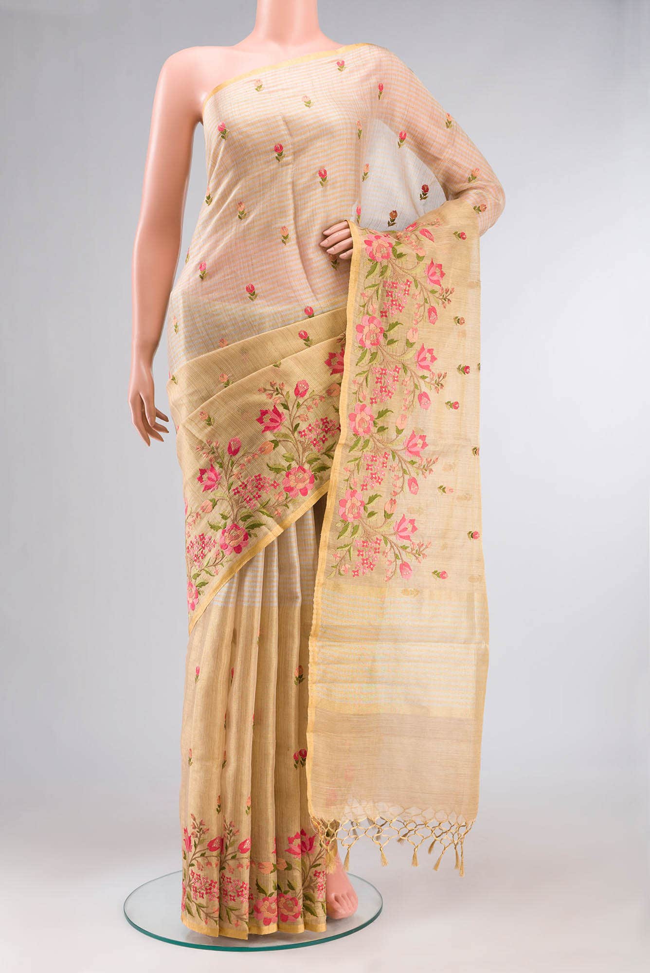 Gold Blended Cotton Saree