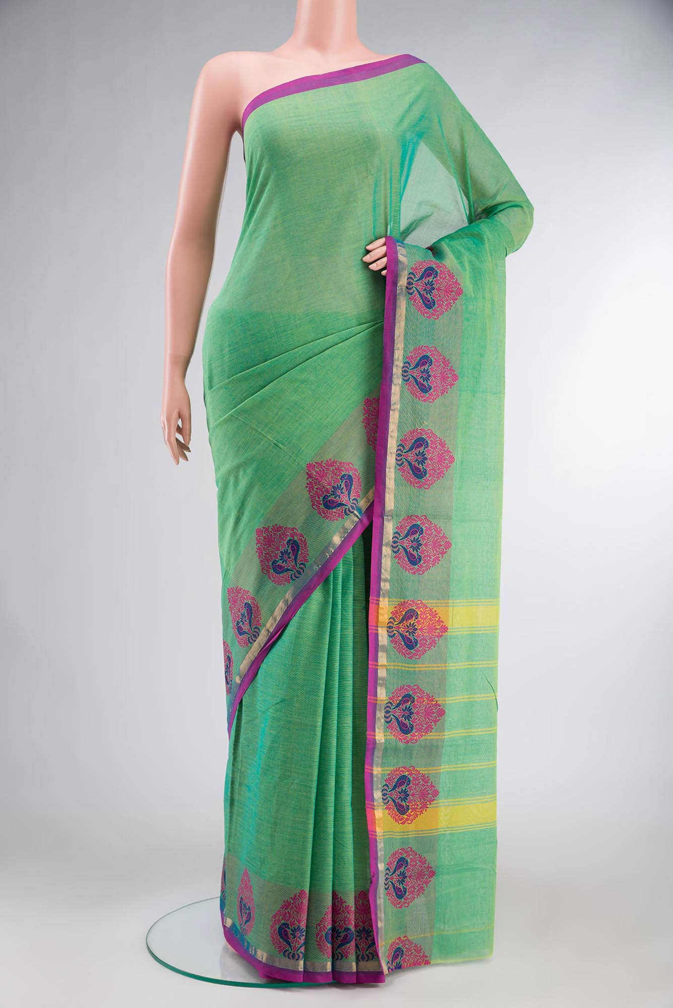 Green Chettinad Cotton Saree