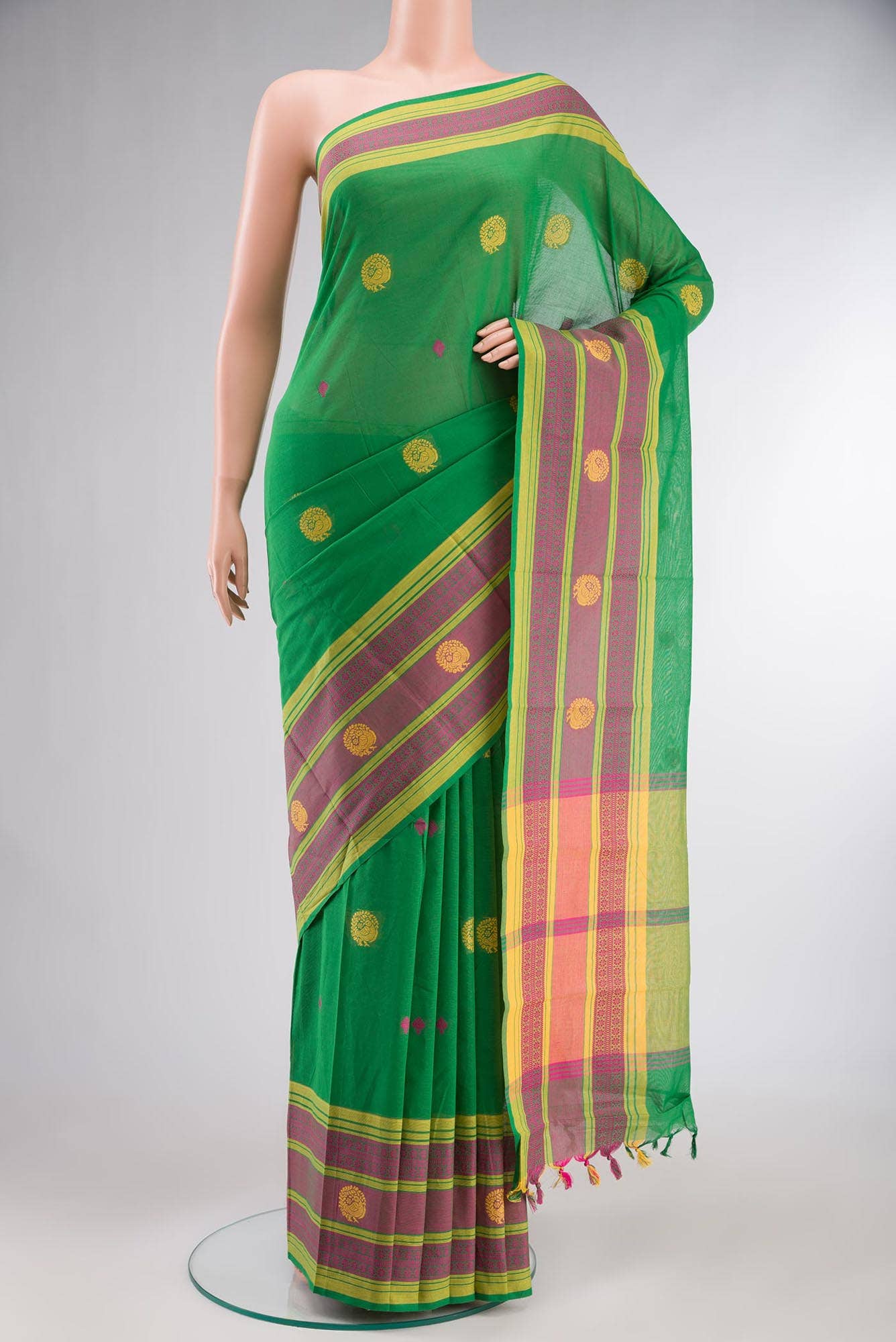 Green Kanchi Cotton Saree