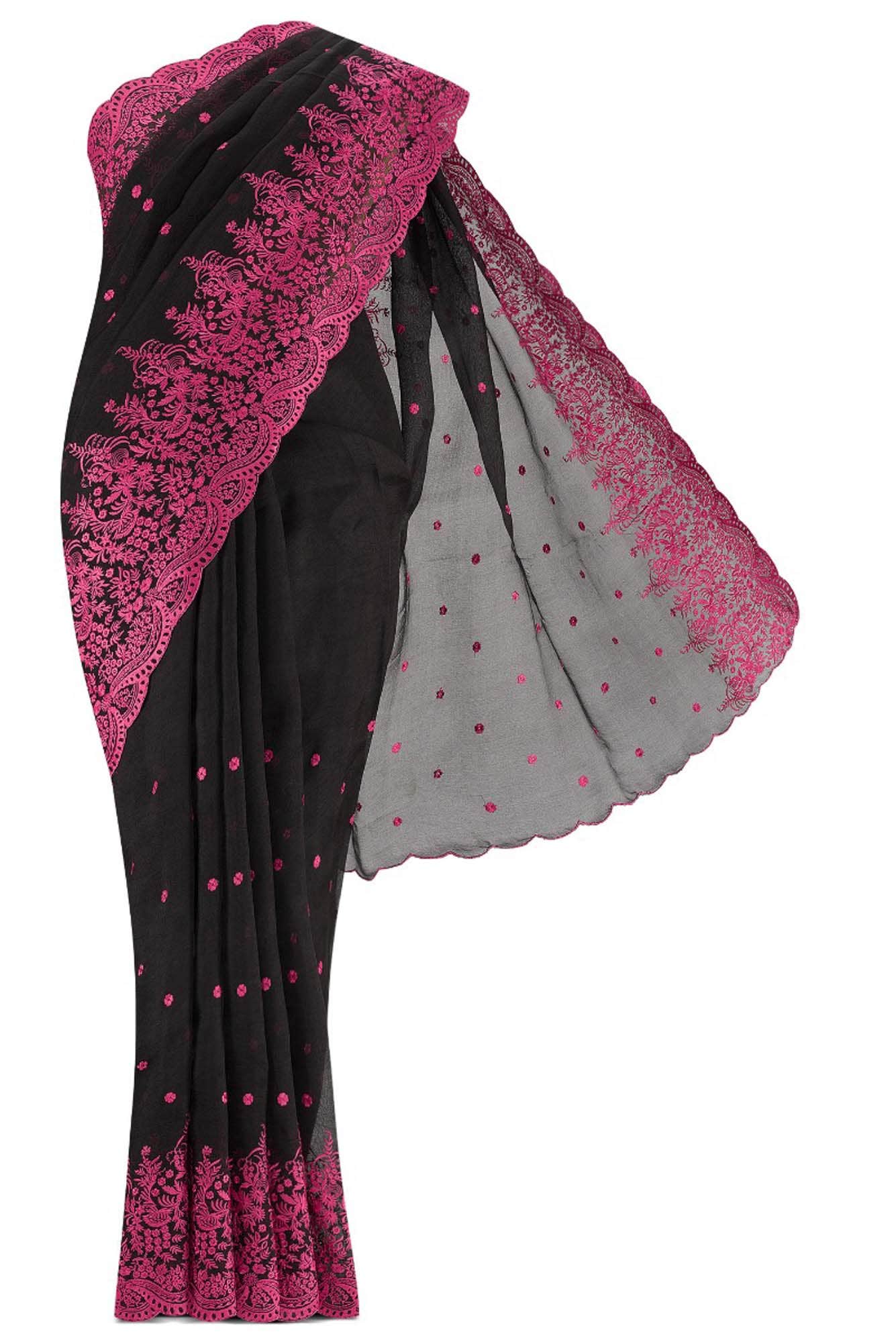 Lover's Lush-Black Pure Organza Silk Saree