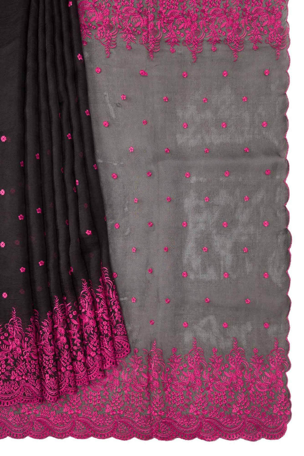 Lover's Lush-Black Pure Organza Silk Saree