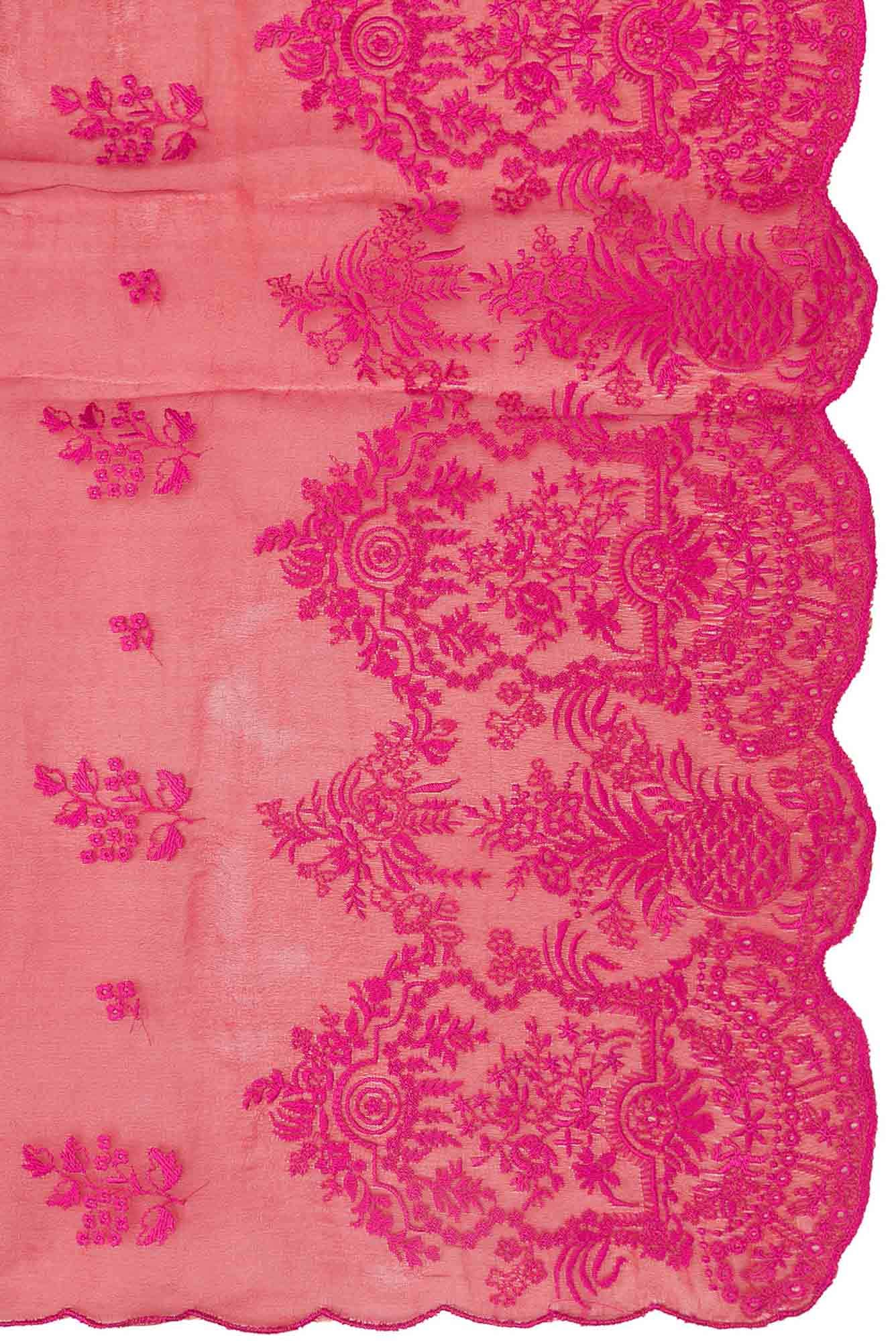 Passion Paradise Red floral design saree from Embroidered Romance Collection by Nalli