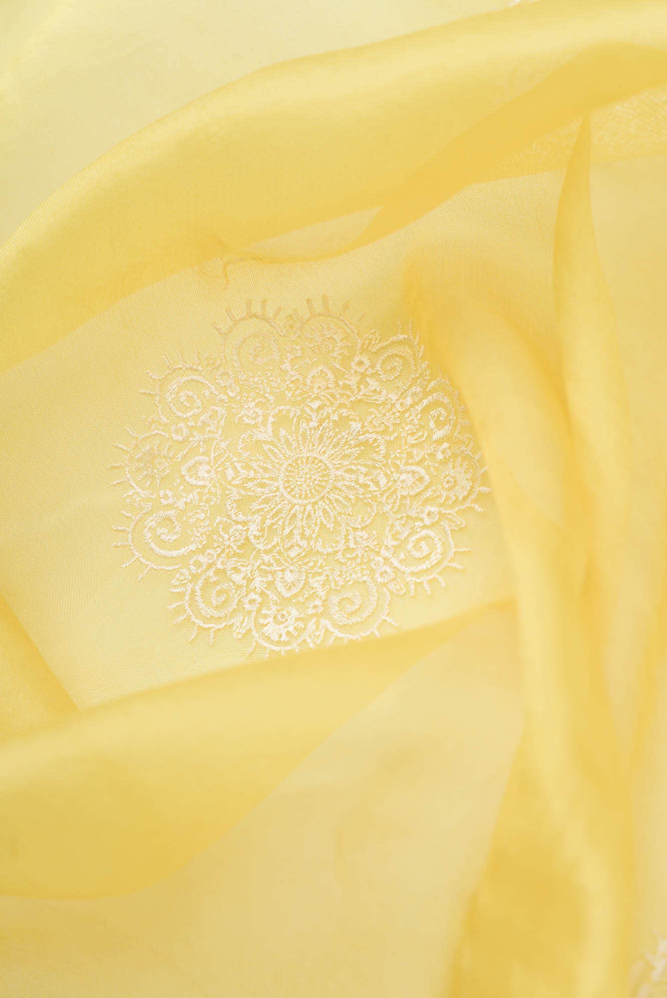 Garden of Eden Yellow floral design saree from Embroidered Romance Collection by Nalli