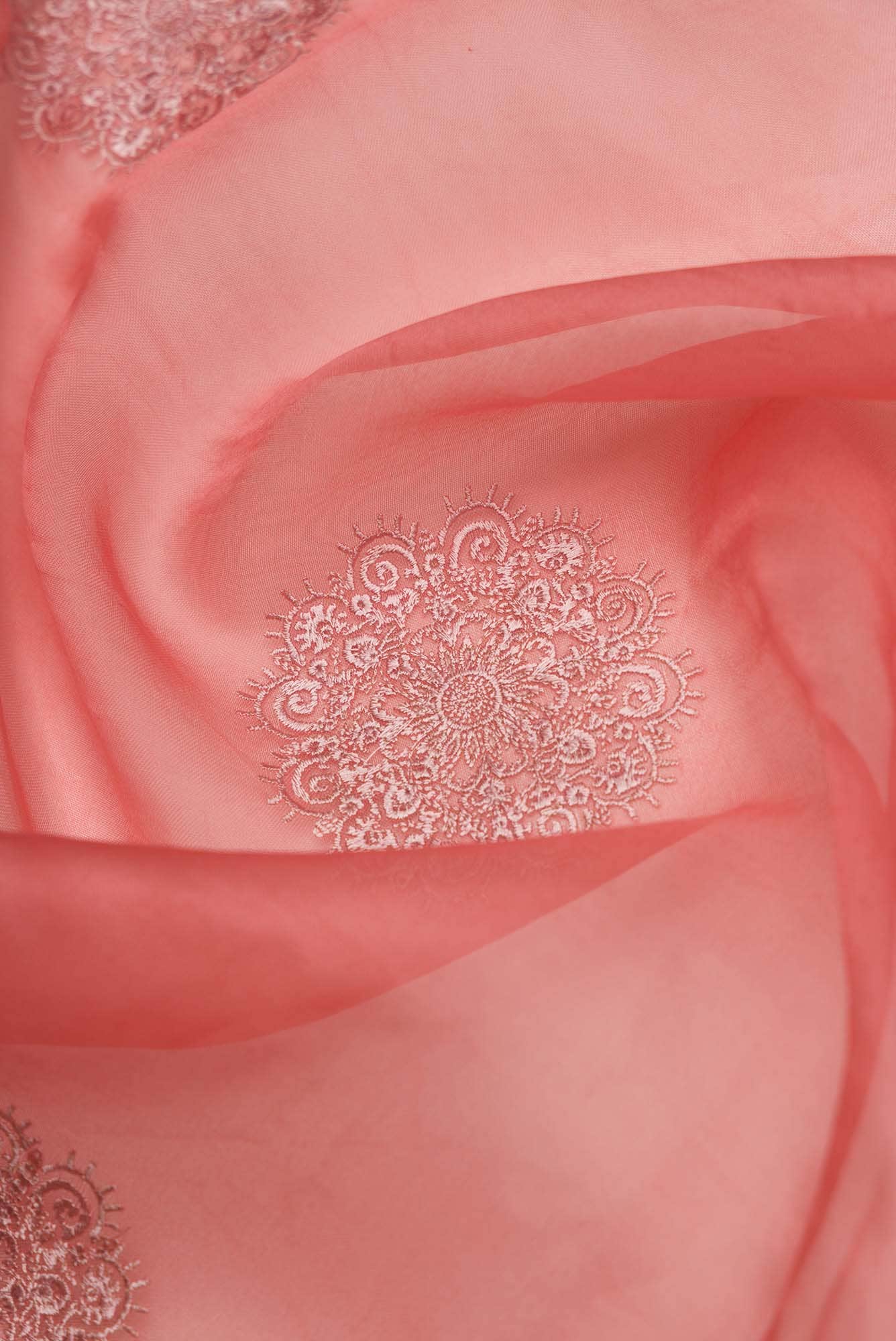 Garden of Eden Coral floral design saree from Embroidered Romance Collection by Nalli