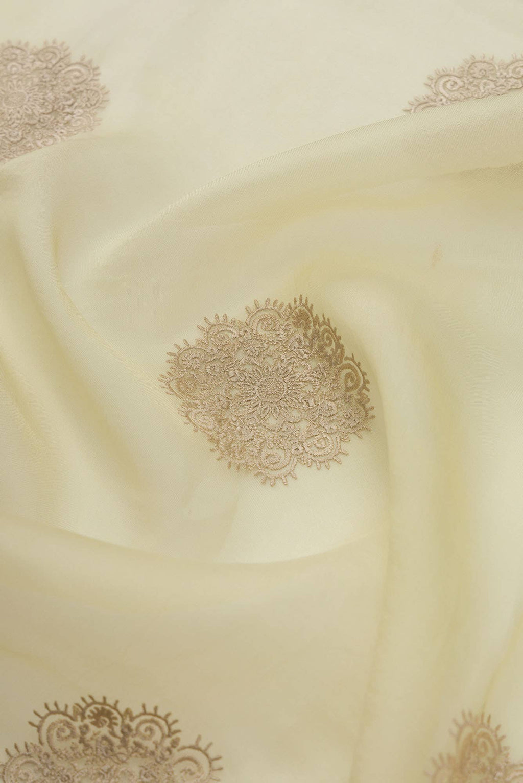 Garden of Eden Cream floral design saree from Embroidered Romance Collection by Nalli