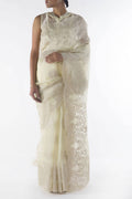 Garden of Eden Cream floral design saree from Embroidered Romance Collection by Nalli