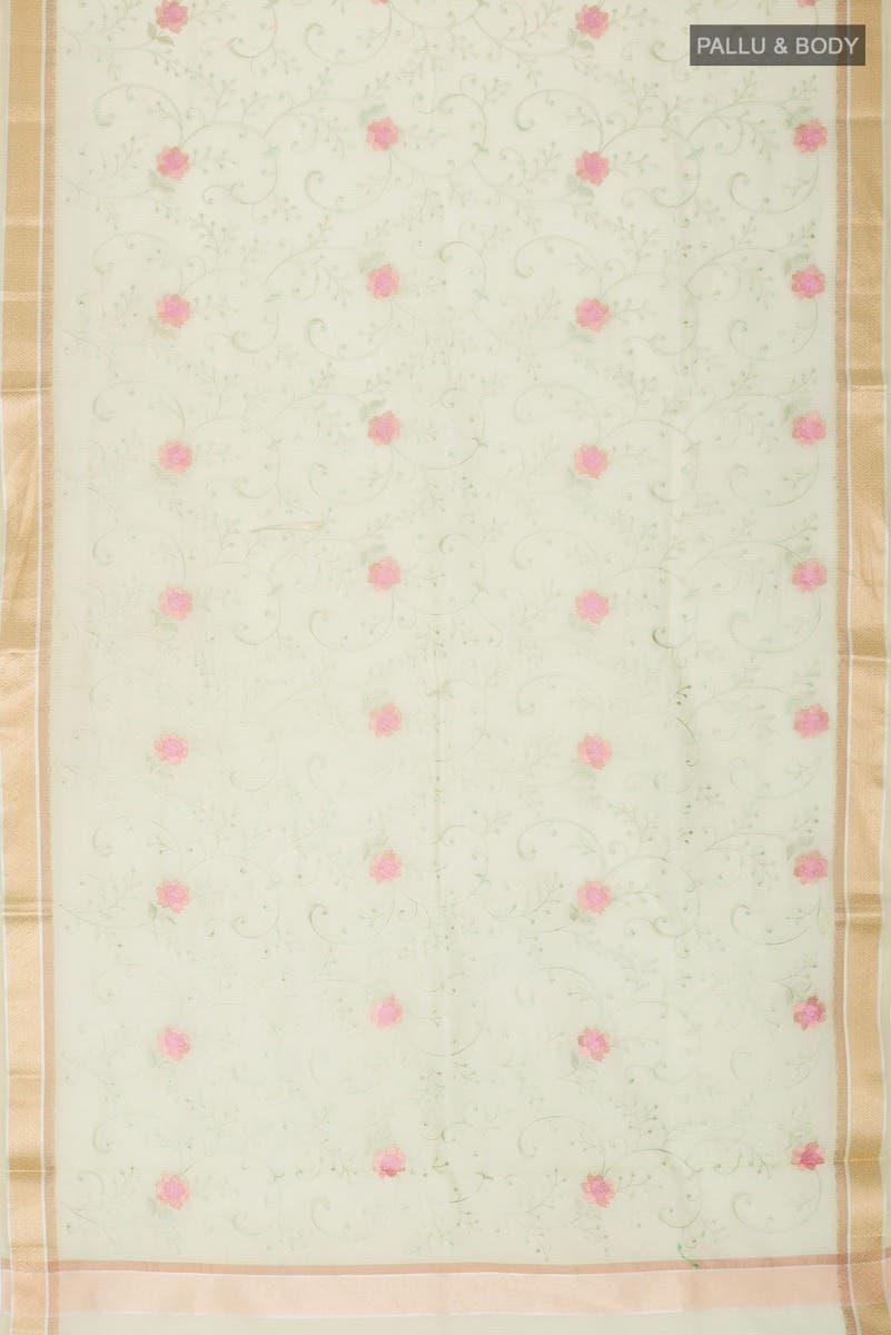 Green Blended Cotton Saree