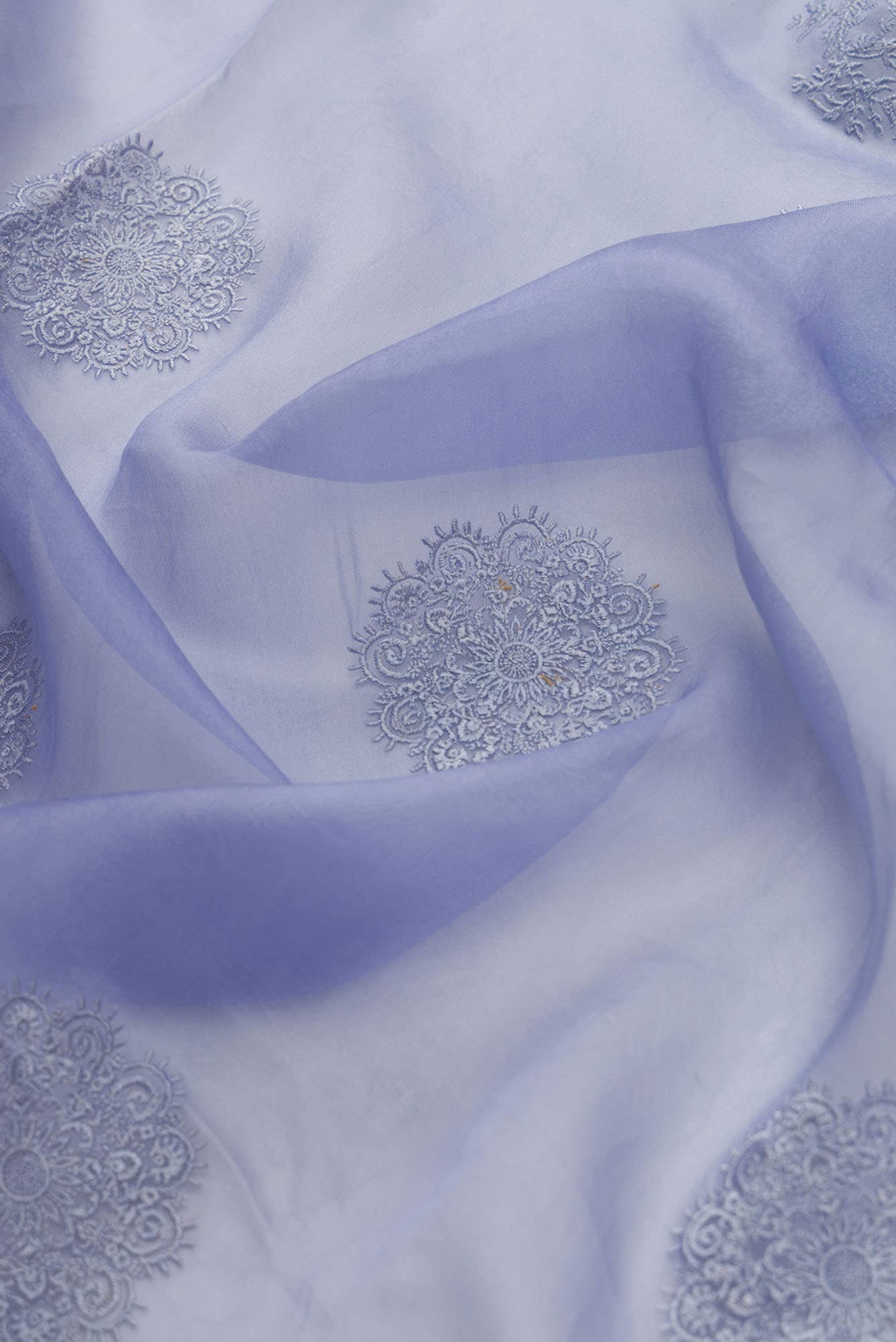 Garden of Eden Blue floral design saree from Embroidered Romance Collection by Nalli