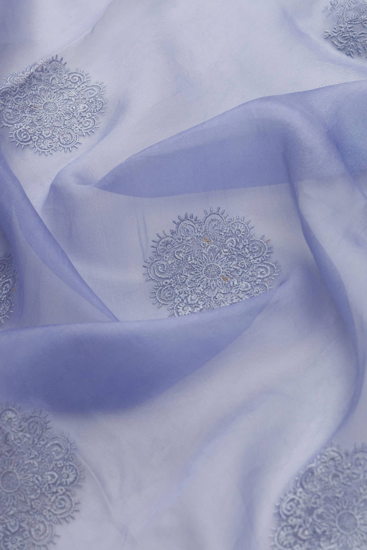 Garden of Eden Blue floral design saree from Embroidered Romance Collection by Nalli