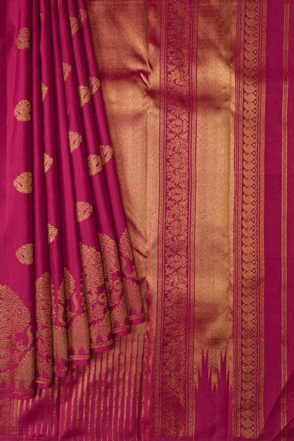 Gandaberunda-Red Kanchipuram Silk Saree