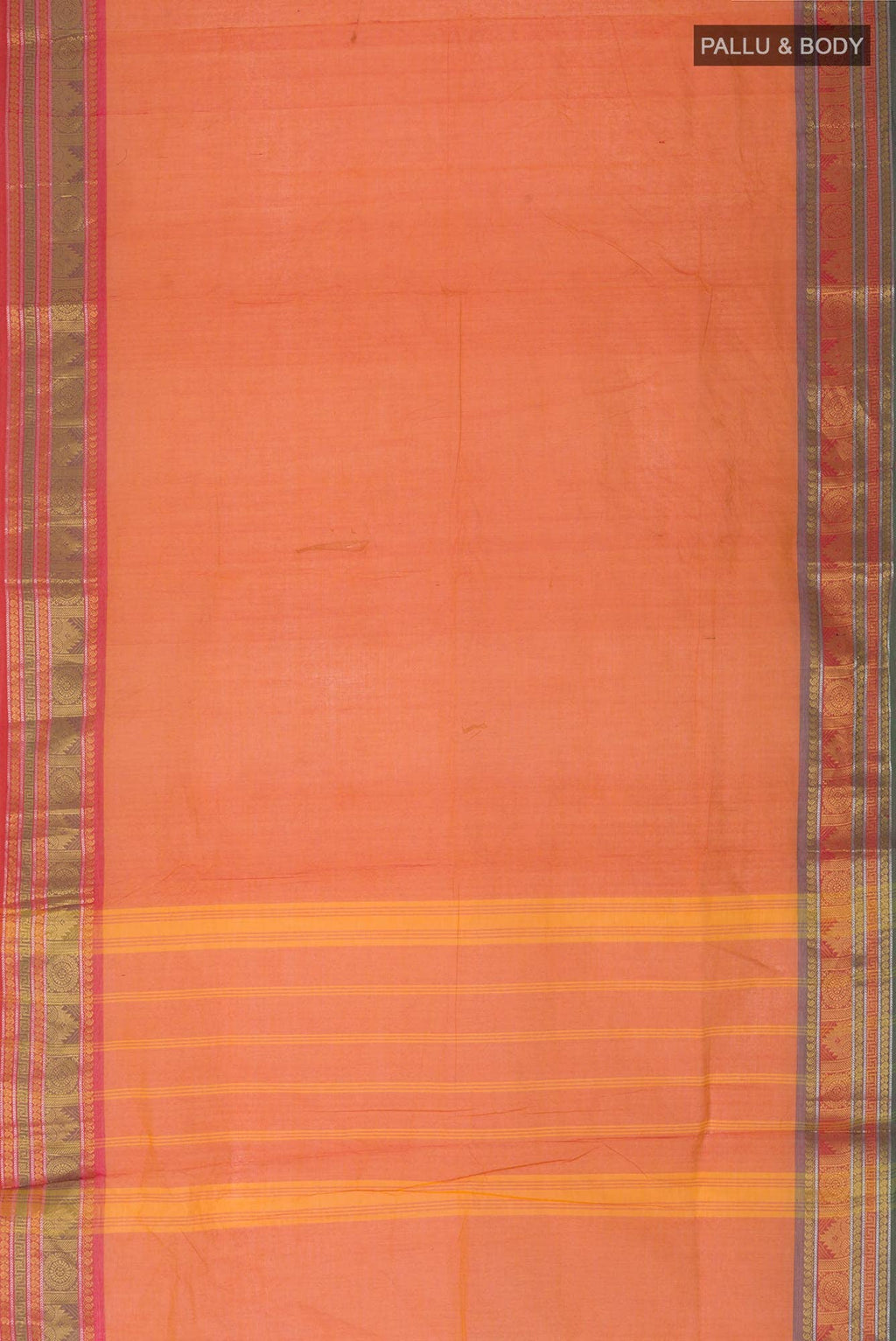 Orange Chettinad Cotton Saree