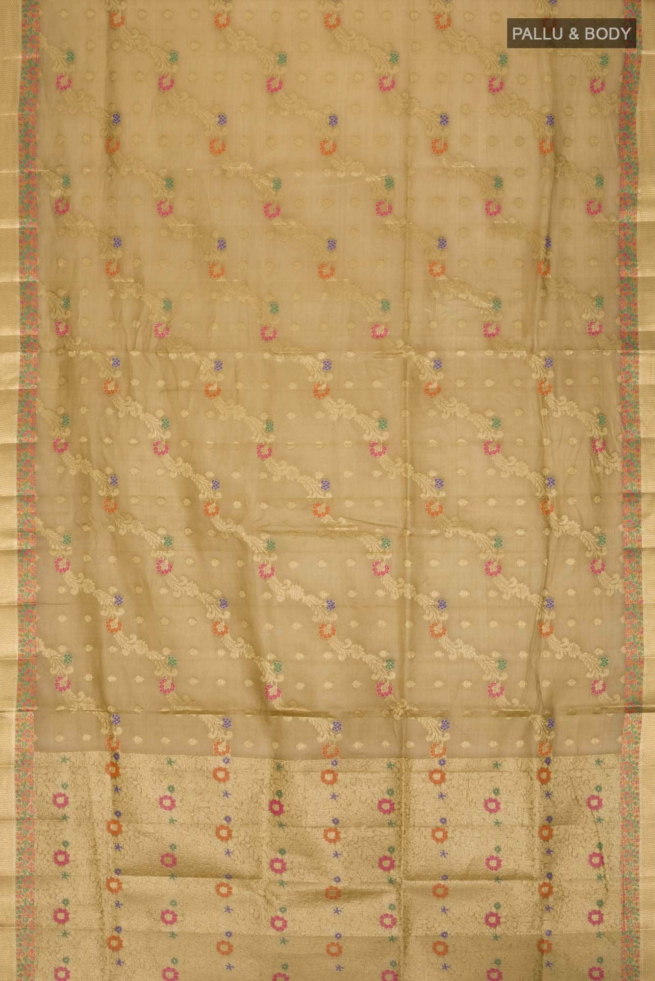 Gold Banarasi Tussar Silk Saree