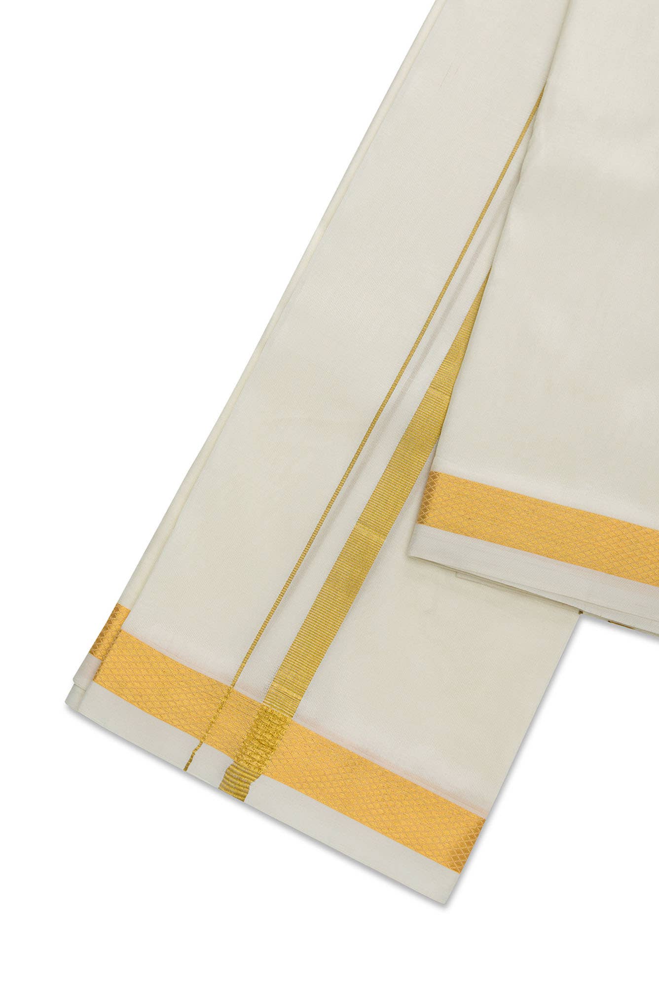 Cream Silk Dhoti 8 Muzham