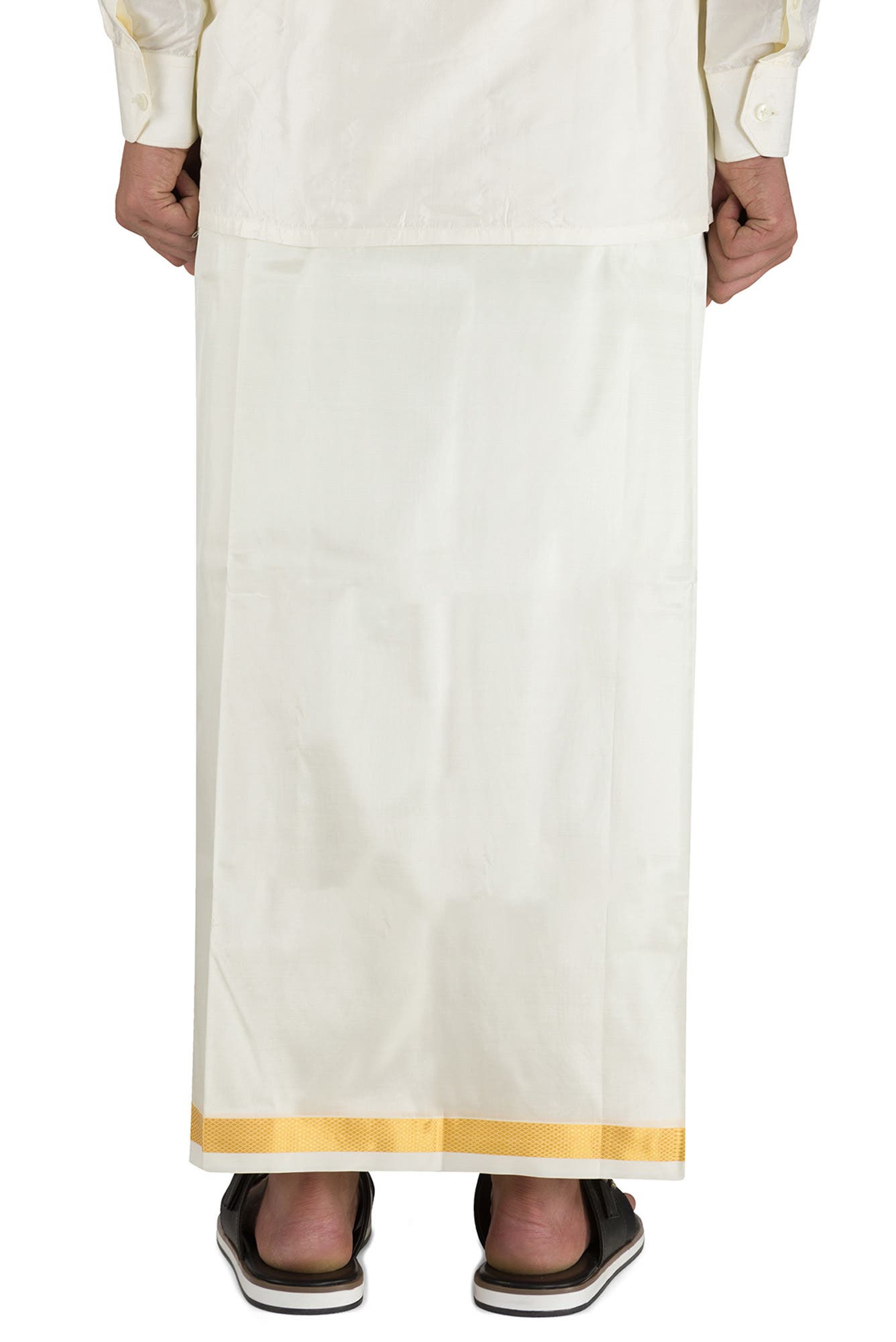 Cream Silk Dhoti 8 Muzham