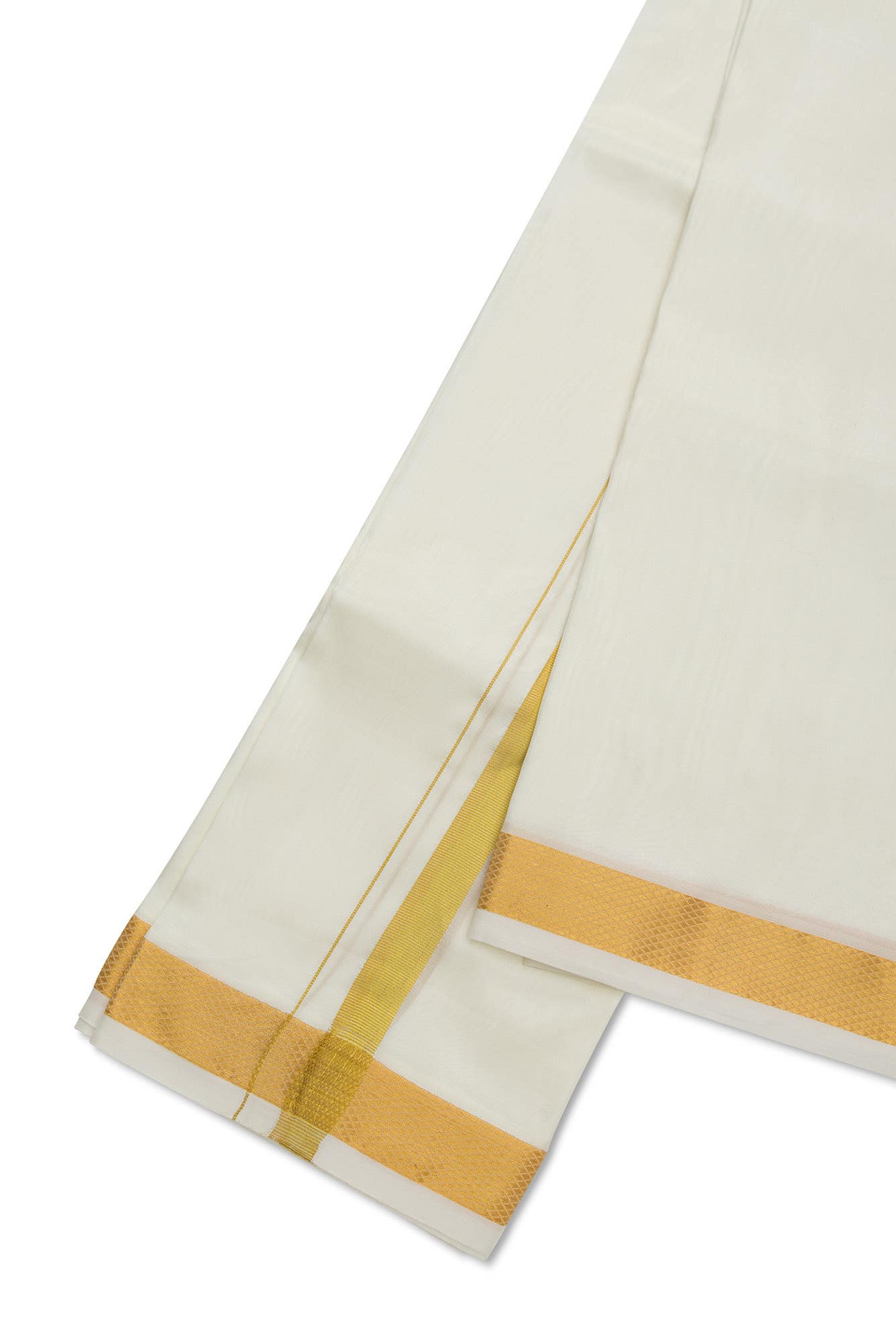 Cream Silk Dhoti 8 Muzham