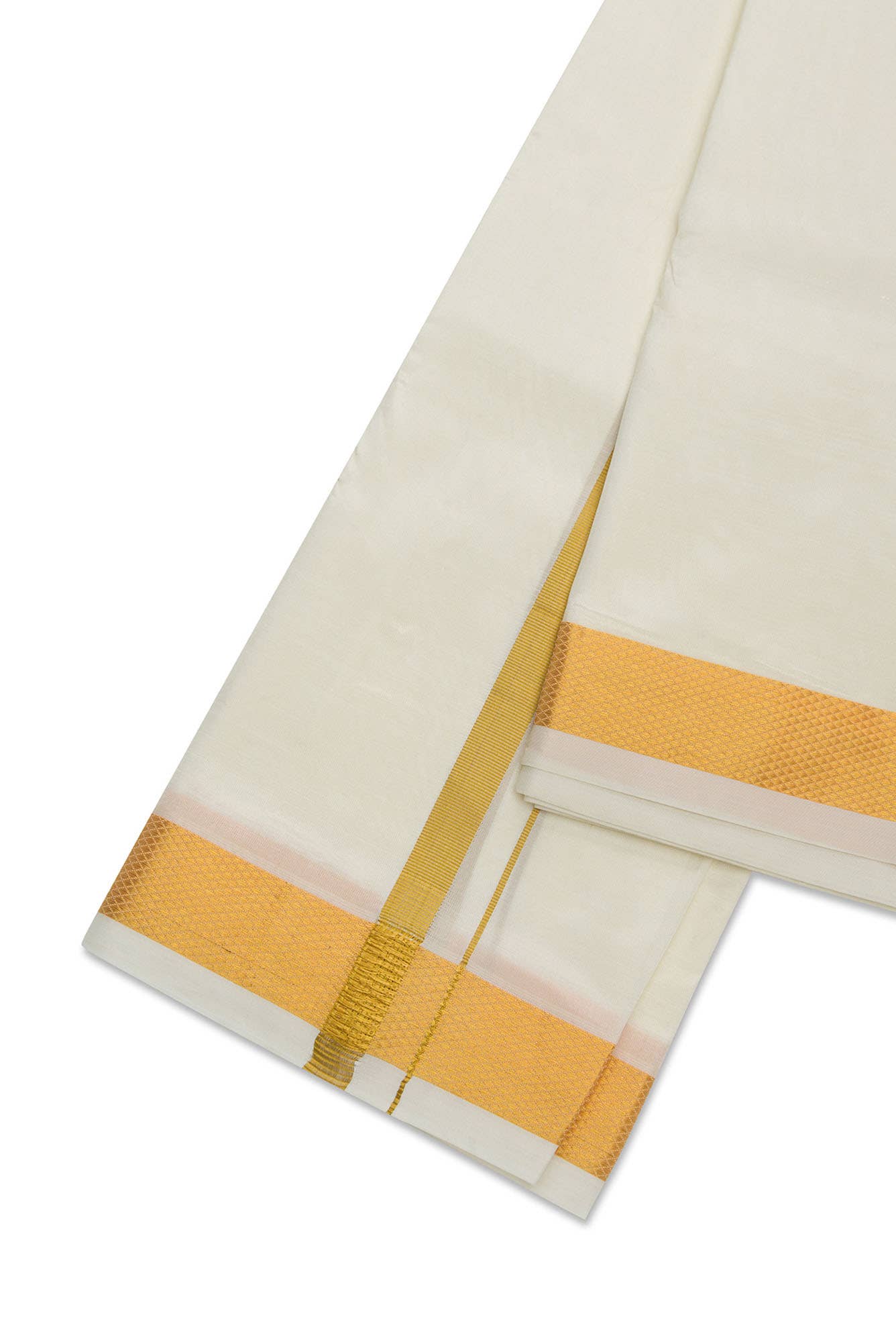Cream Silk Dhoti 8 Muzham