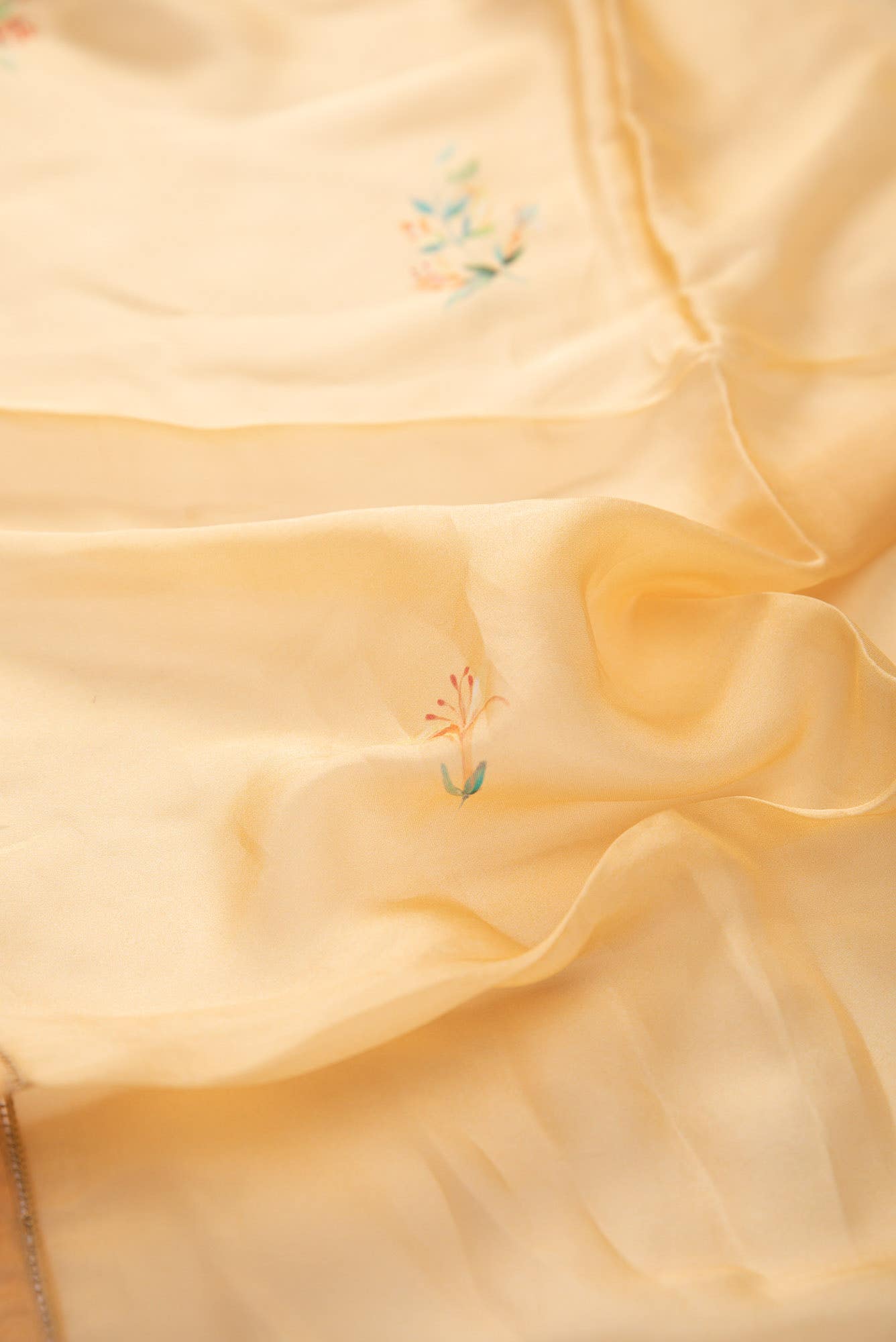 Humming Hovers yellow Stole from Birds of Paradise, Scarves & Stoles Collection