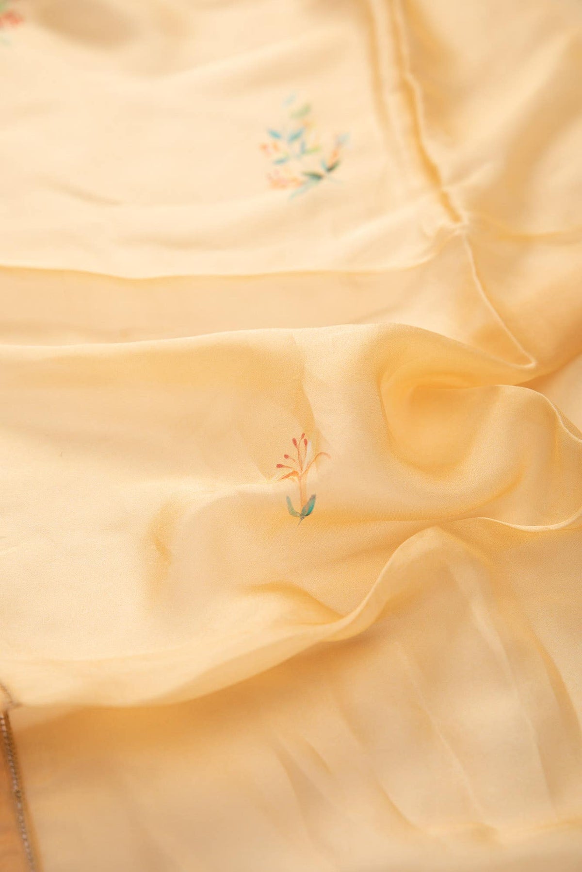 Humming Hovers yellow Stole from Birds of Paradise, Scarves & Stoles Collection