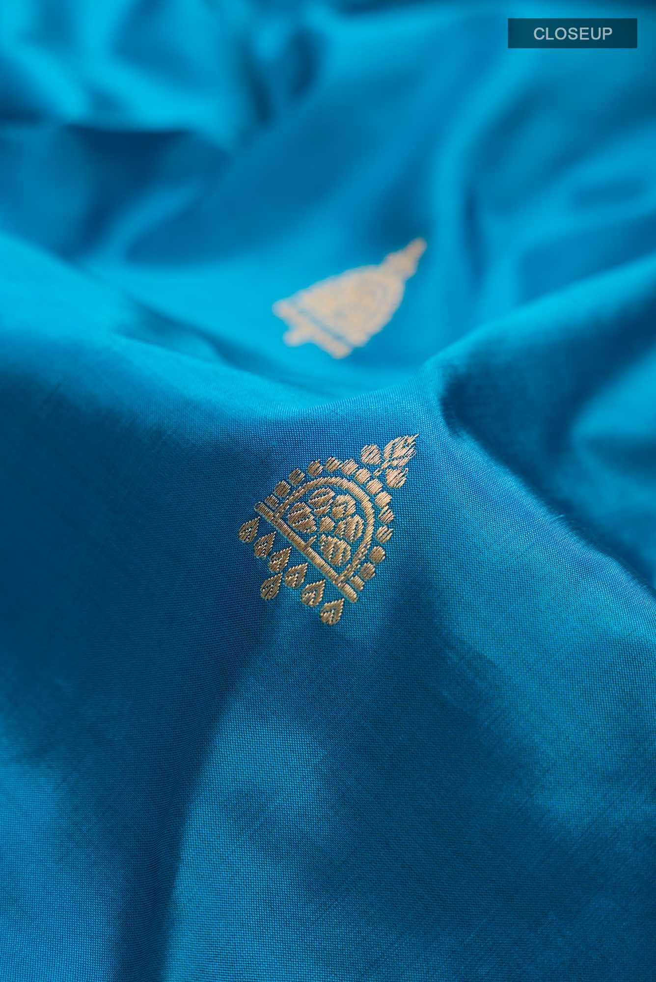Blue Banarasi Katan Silk Saree