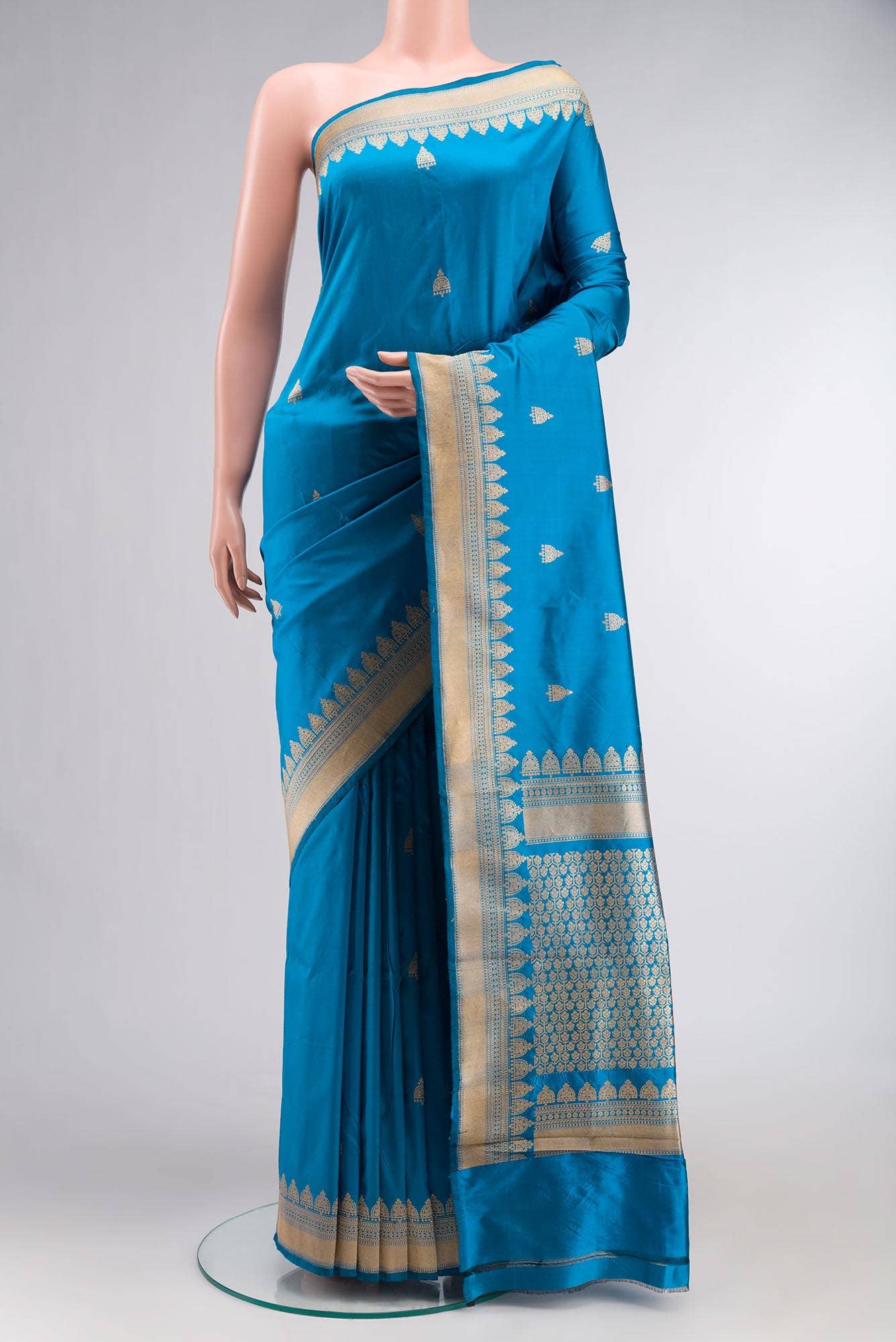 Blue Banarasi Katan Silk Saree