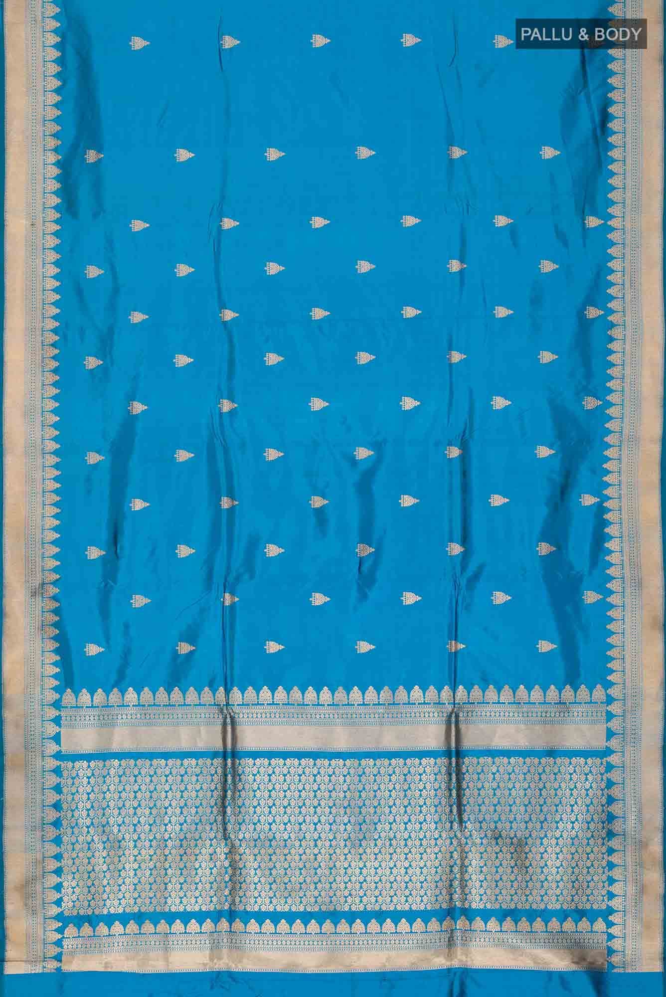 Blue Banarasi Katan Silk Saree