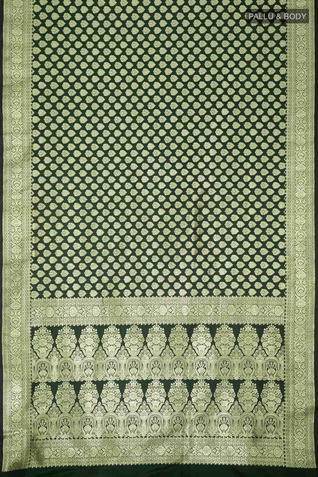 Bottle Green Blended Banarasi Silk Saree