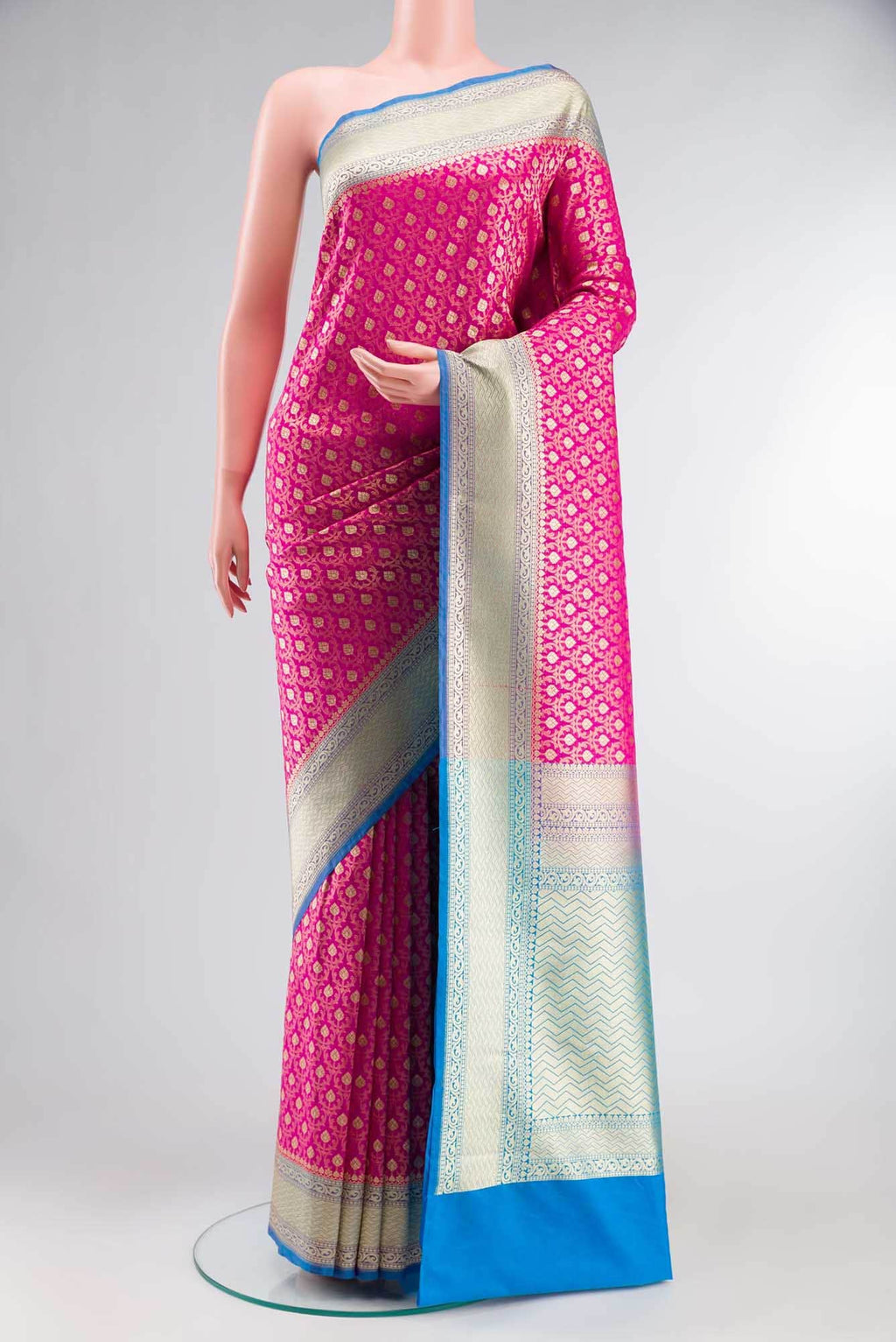 Pink Blended Banarasi Silk Saree