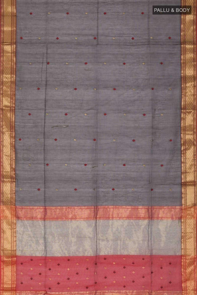 Black Maheshwari Silk Cotton Saree
