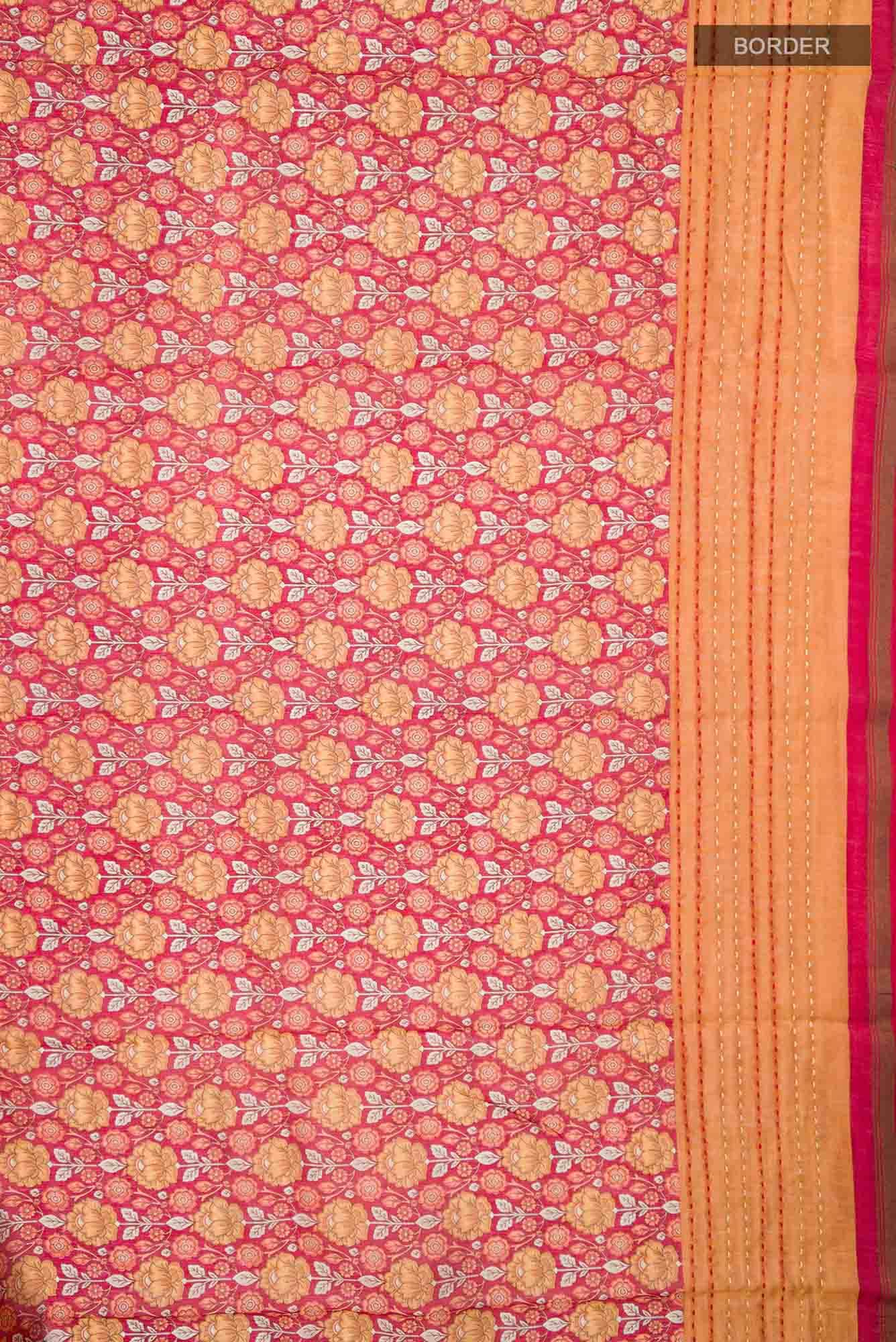 Maroon Maheshwari Silk Cotton Saree
